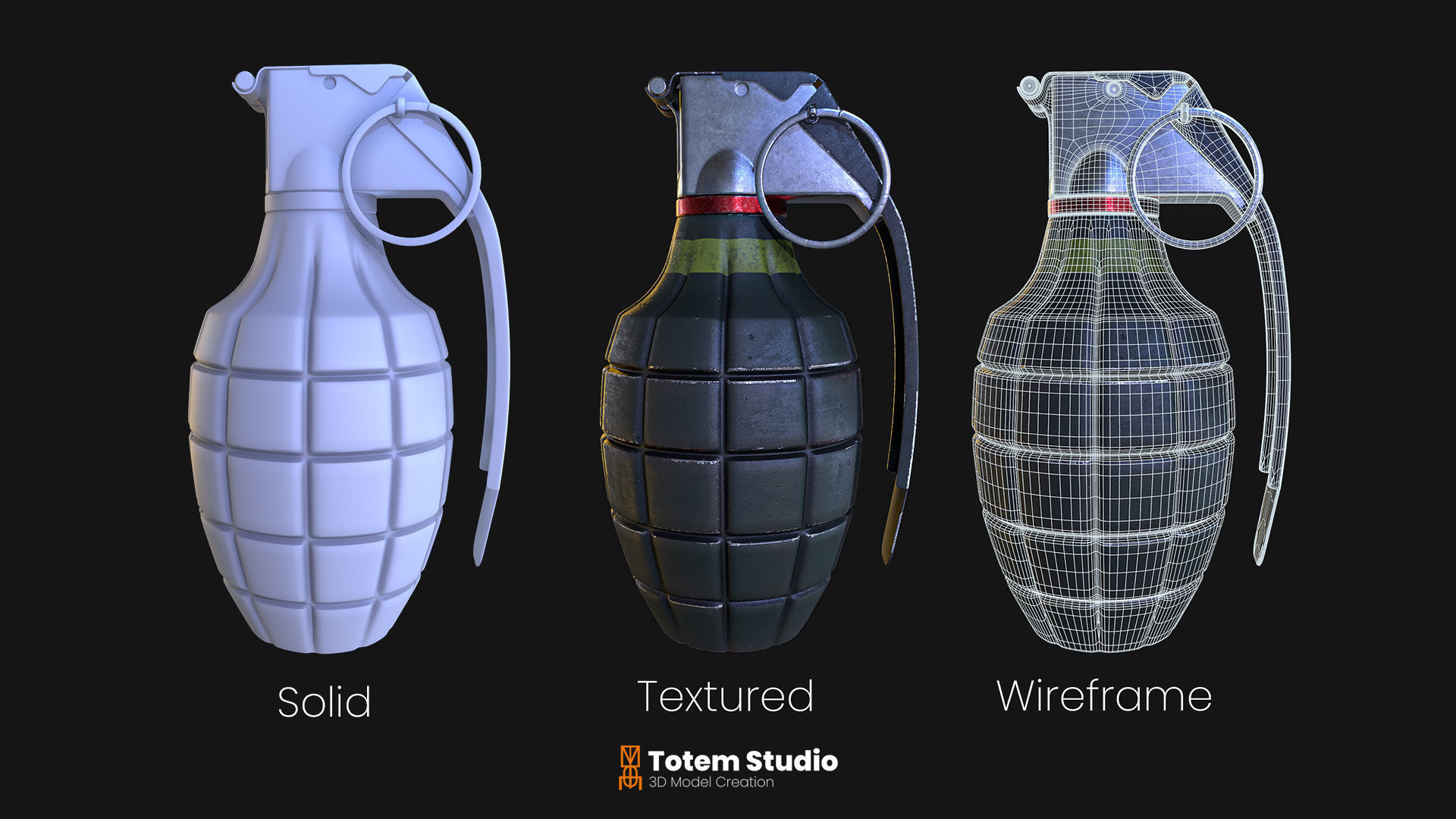 Grenade Project Collection Package Low-poly 3D model_22