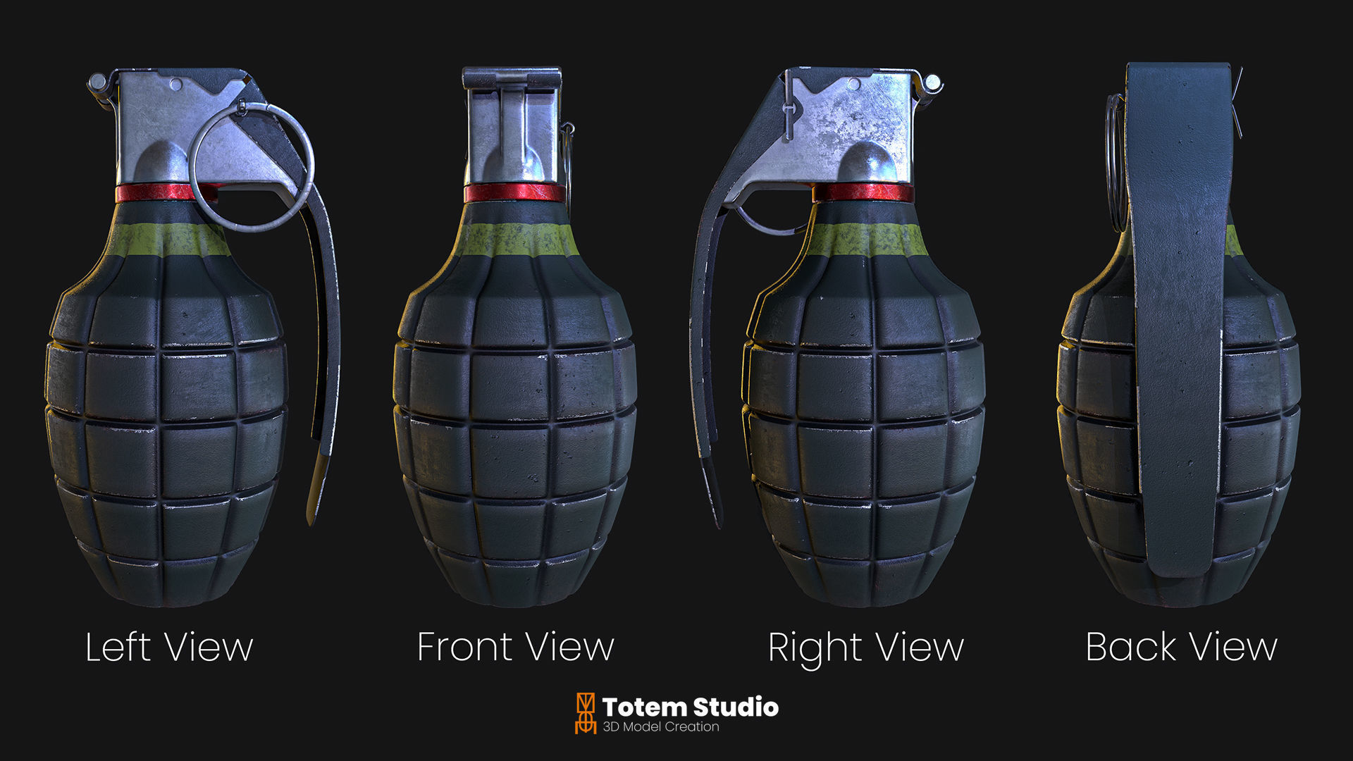 Grenade Project Collection Package Low-poly 3D model_21