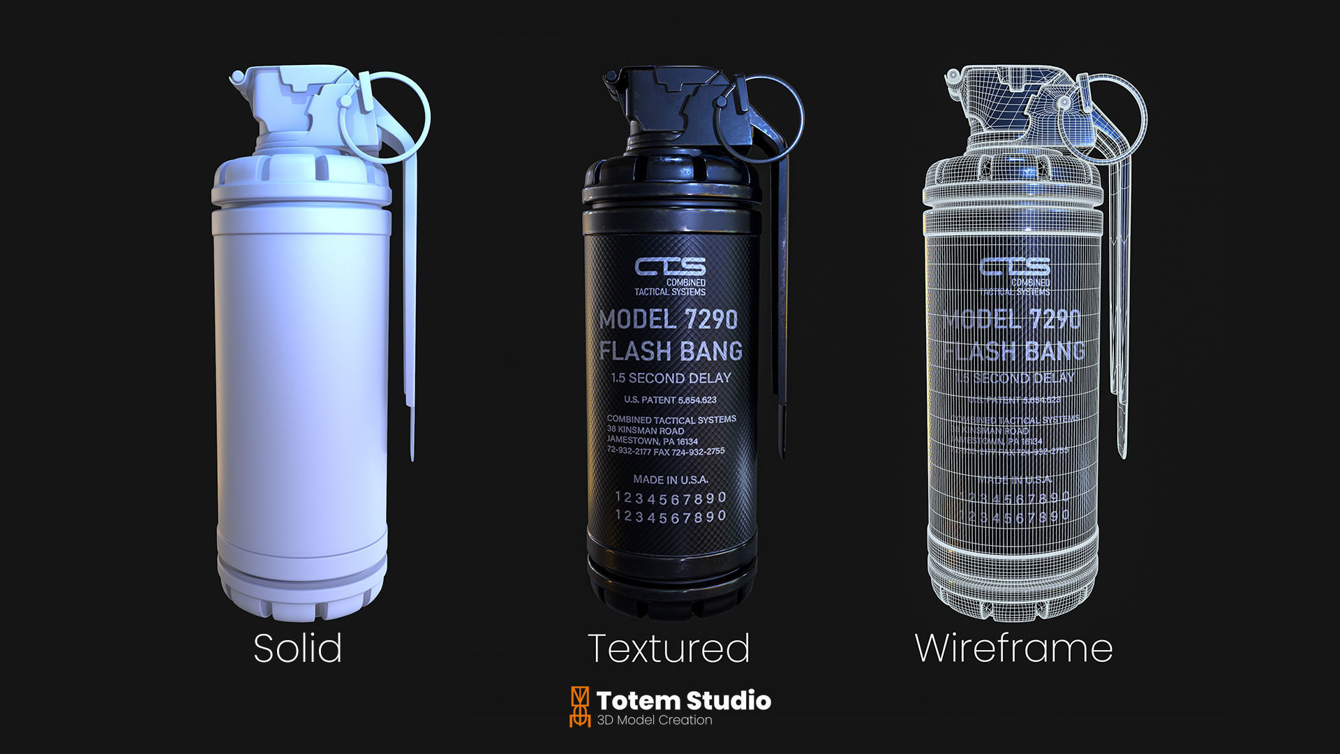 Grenade Project Collection Package Low-poly 3D model_10