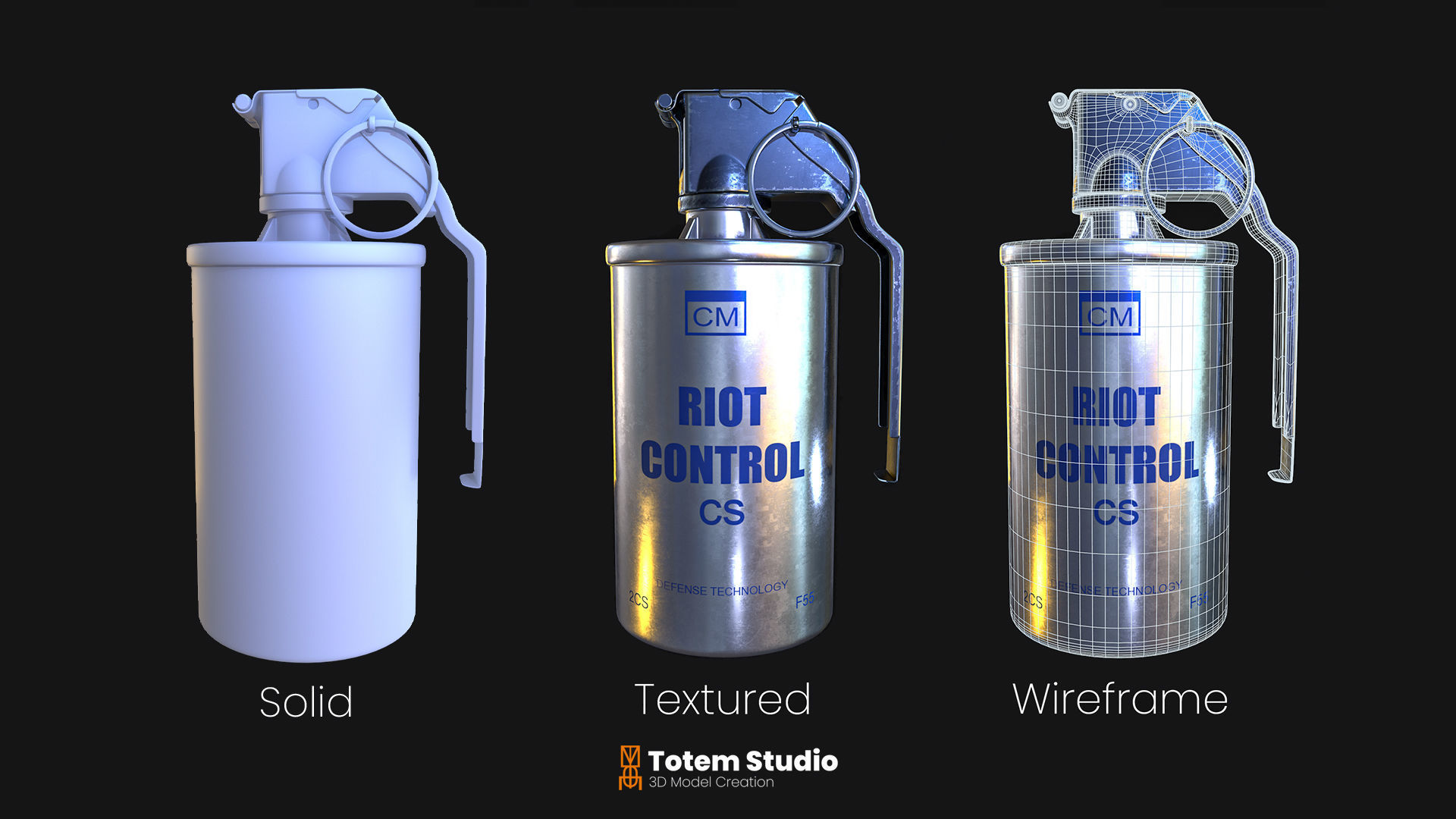Grenade Project Collection Package Low-poly 3D model_19