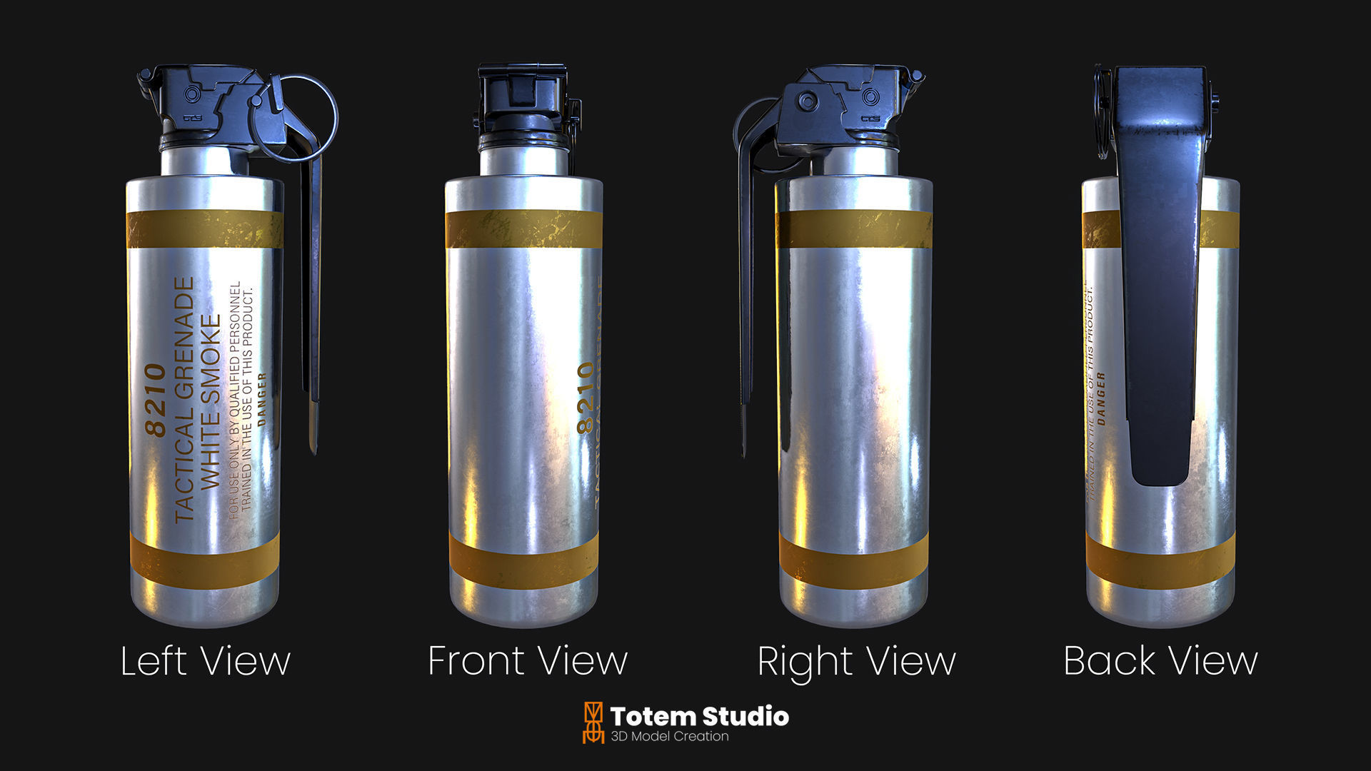 Grenade Project Collection Package Low-poly 3D model_12