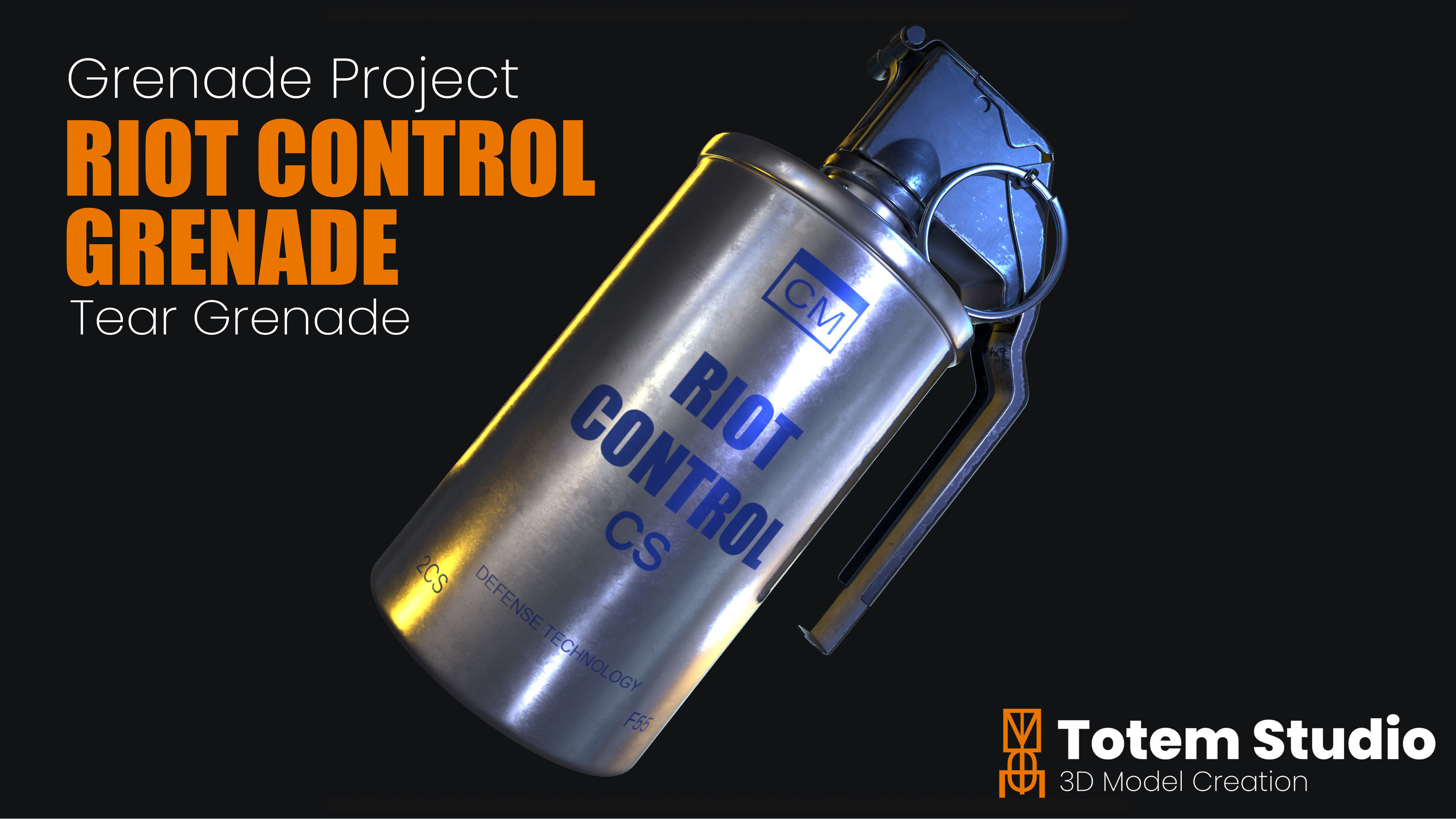 Grenade Project Collection Package Low-poly 3D model_17