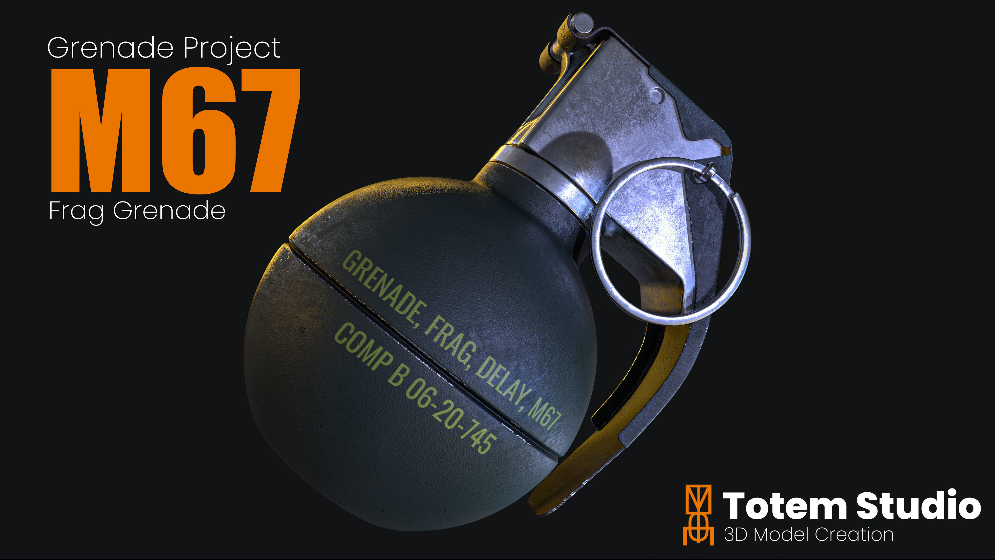 Grenade Project Collection Package Low-poly 3D model_26