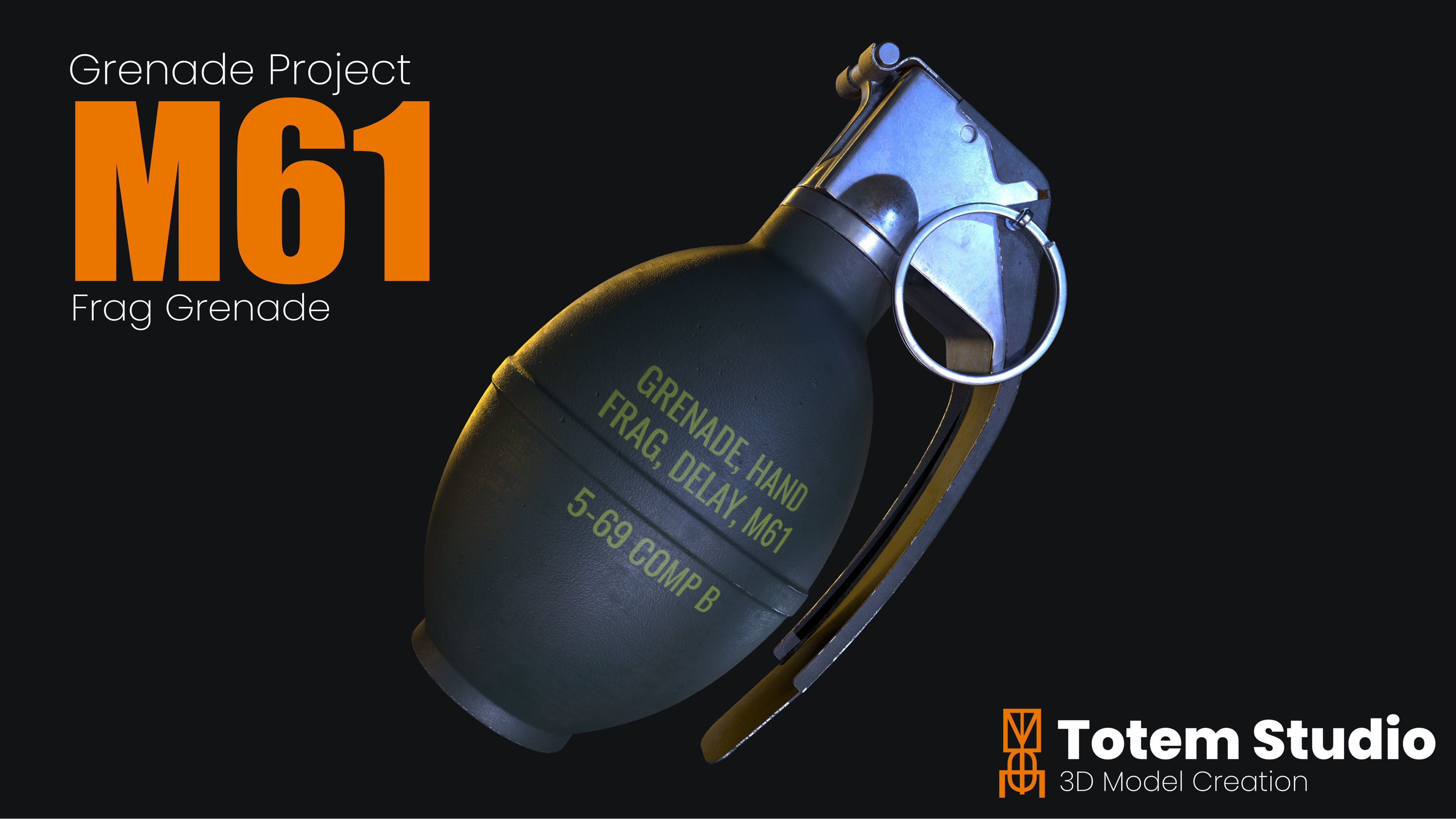 Grenade Project Collection Package Low-poly 3D model_23