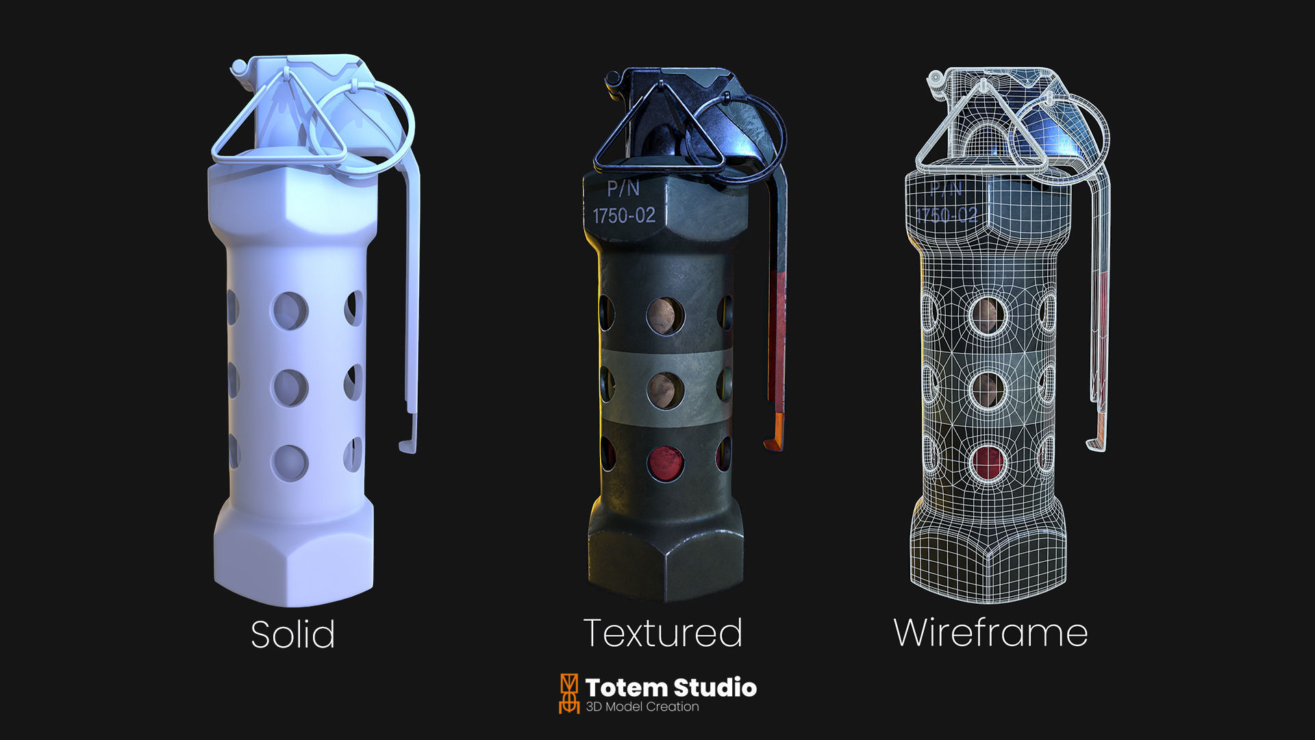 Grenade Project Collection Package Low-poly 3D model_16
