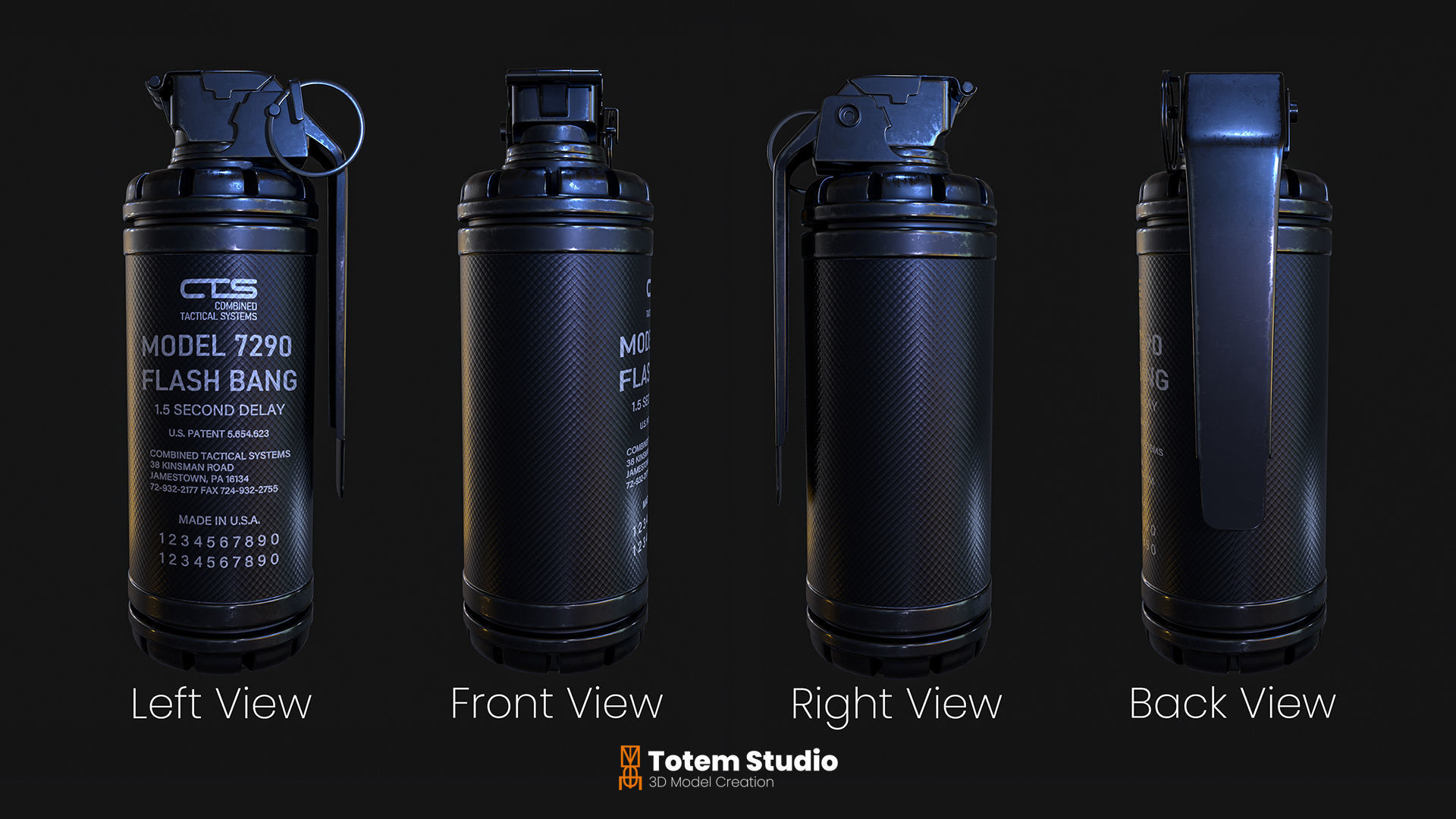 Grenade Project Collection Package Low-poly 3D model_9