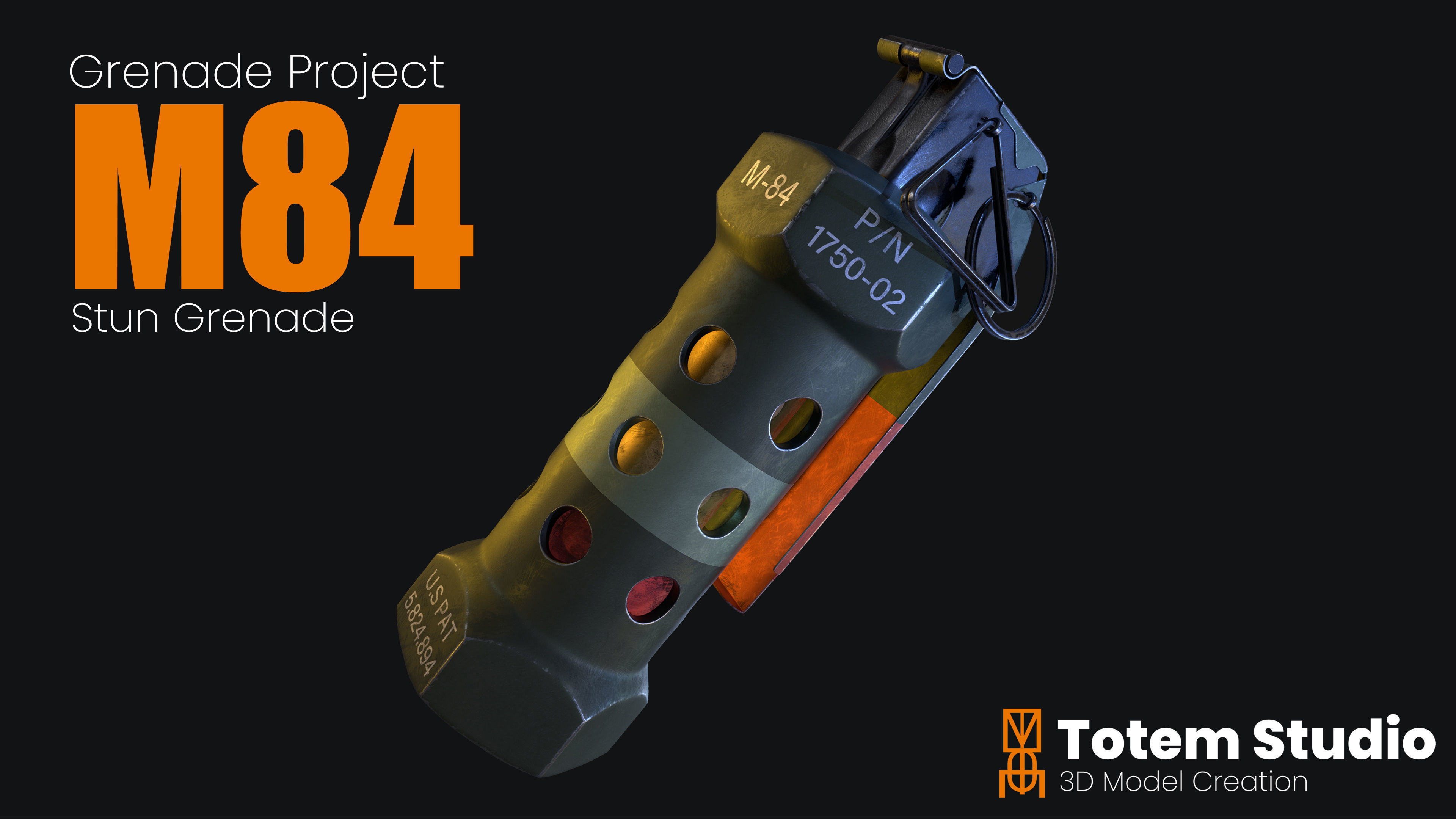 Grenade Project Collection Package Low-poly 3D model_14