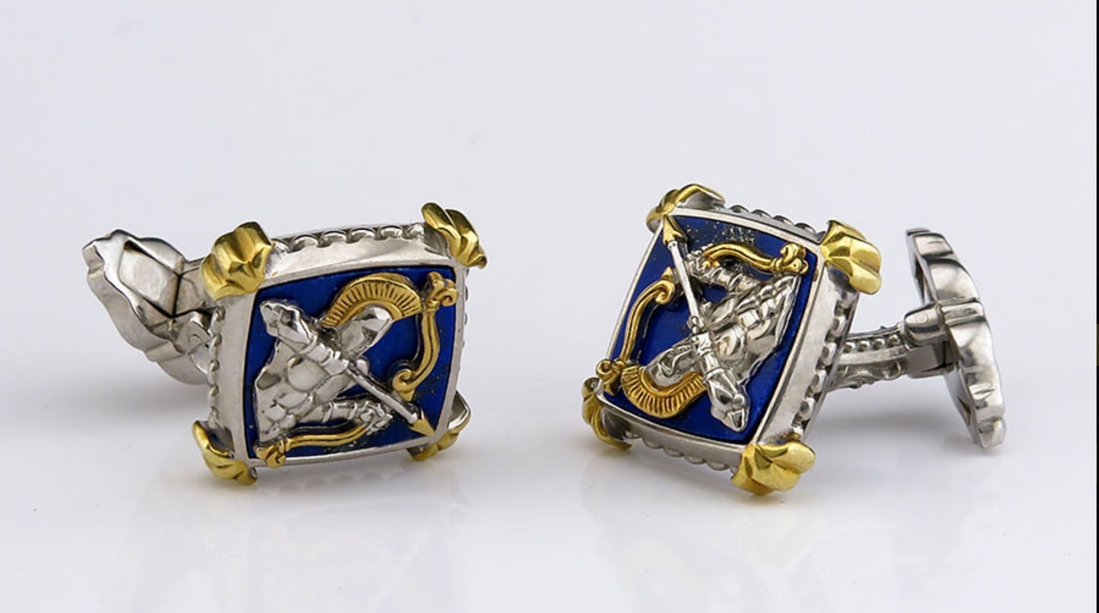 Zodiac signs Cufflinks Archer 3D print model_1