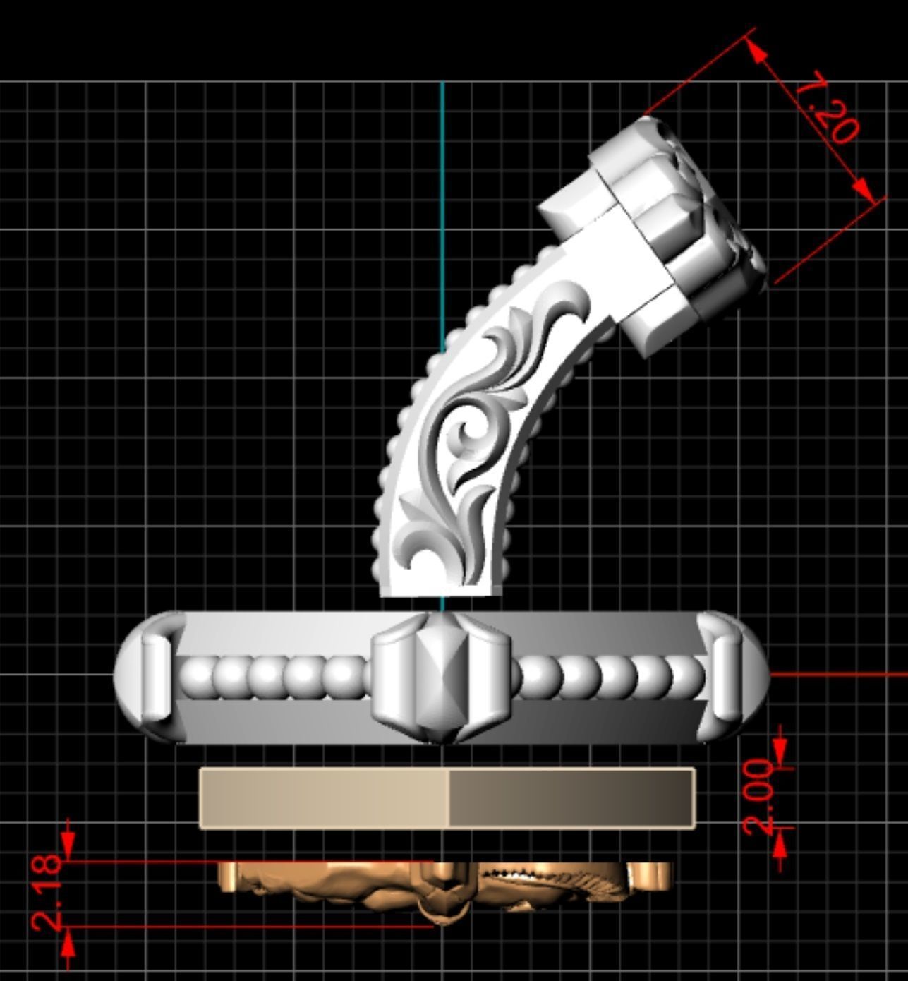 Zodiac signs Cufflinks Archer 3D print model_7