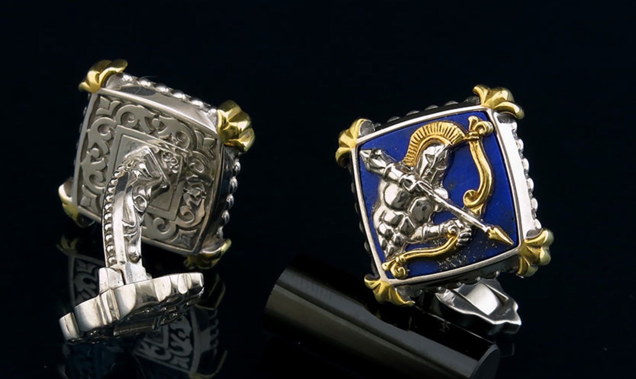 Zodiac signs Cufflinks Archer 3D print model_5