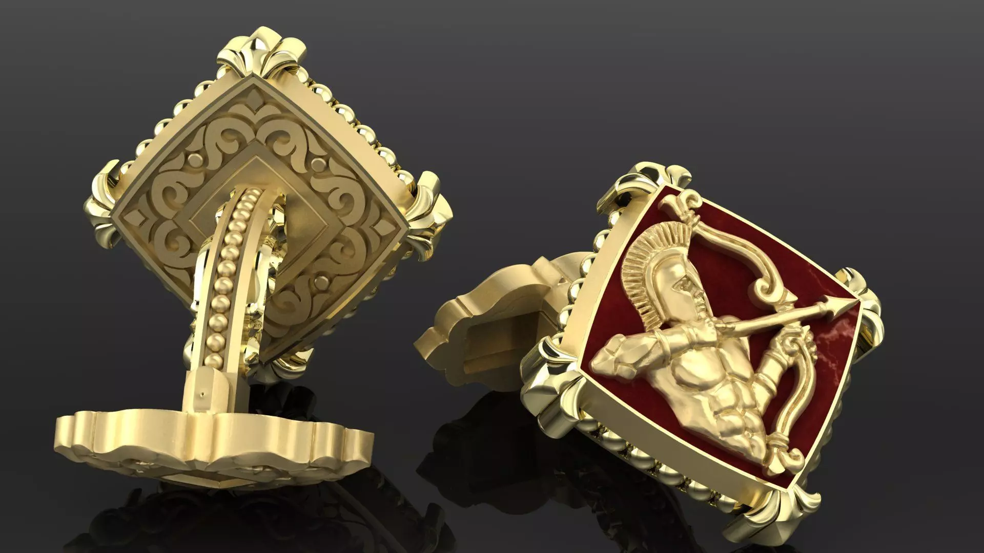 Zodiac signs Cufflinks Archer 3D print model_0