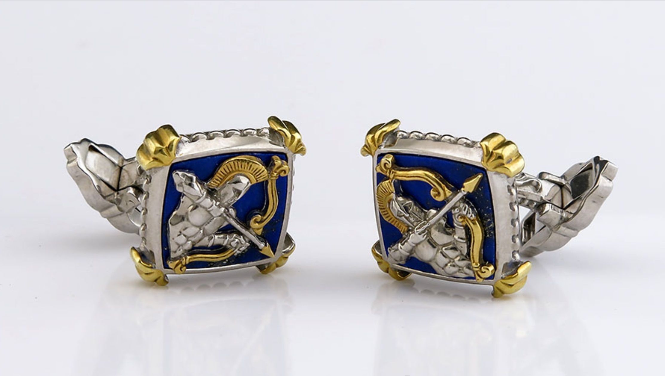 Zodiac signs Cufflinks Archer 3D print model_3