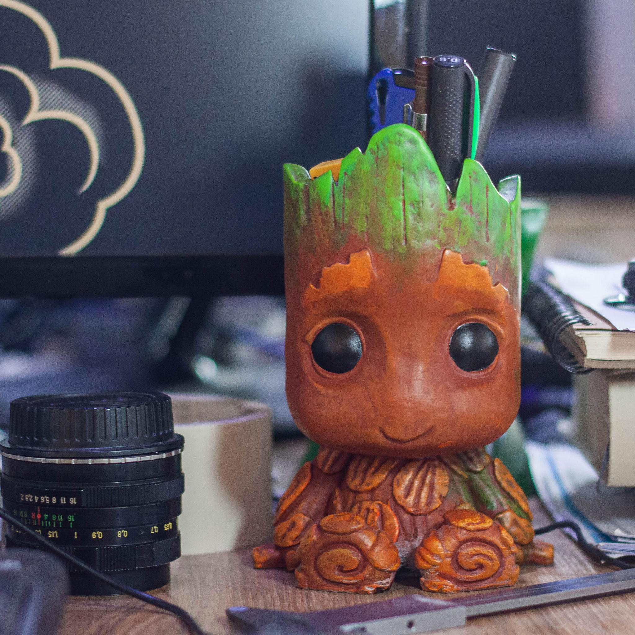 Baby Groot Flower Pot and Pen Holder 3D print model_2