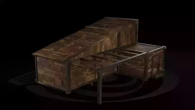 AAA Wooden Enterable Medieval Primal Thatched Cottage Hut 07 R Low-poly 3D model