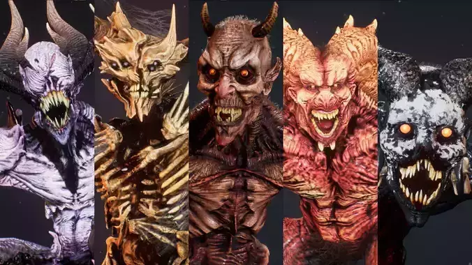 Demons Bundle 2 Low-poly 3D model