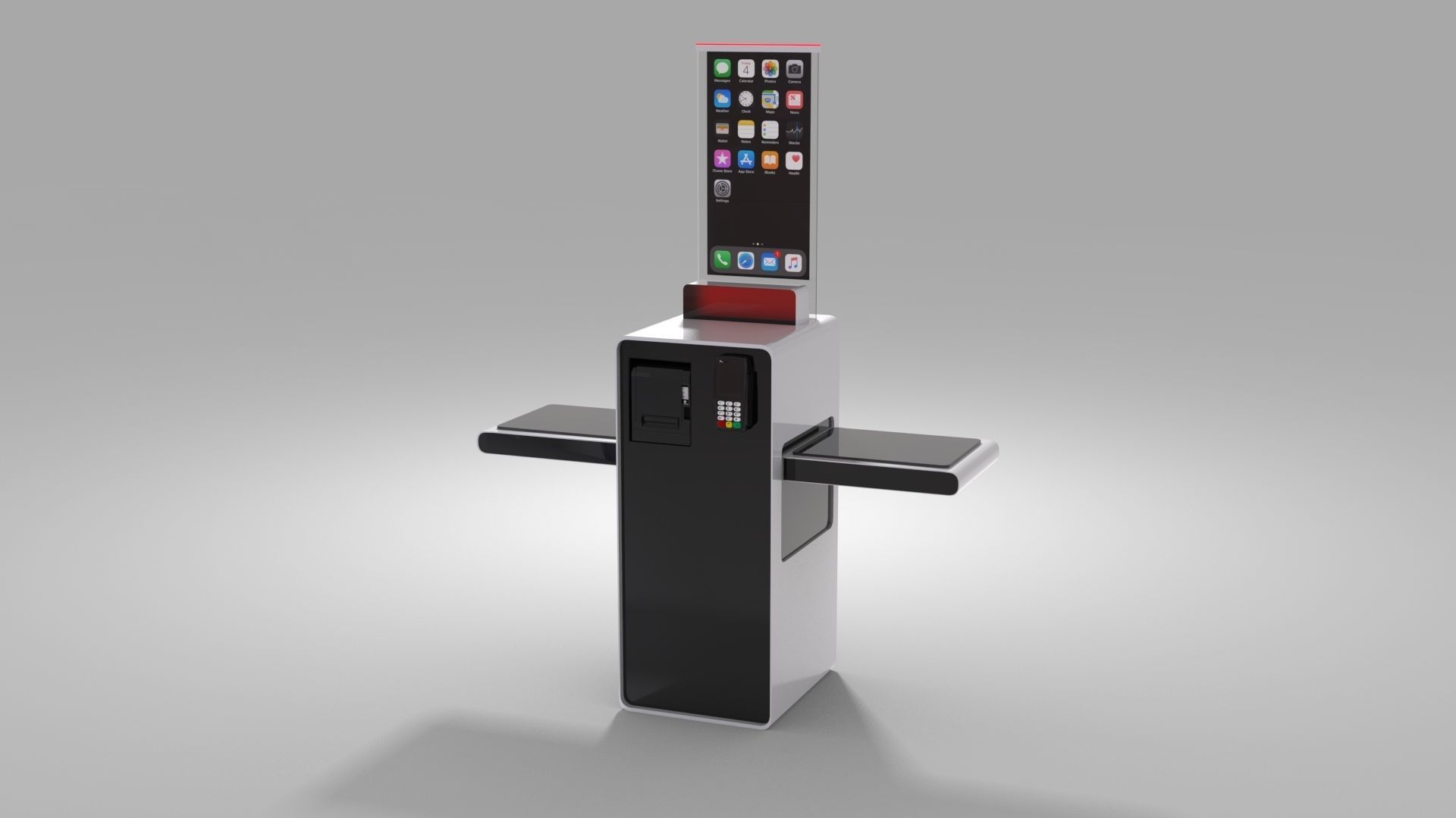 Self checkout design concept 3D model_2