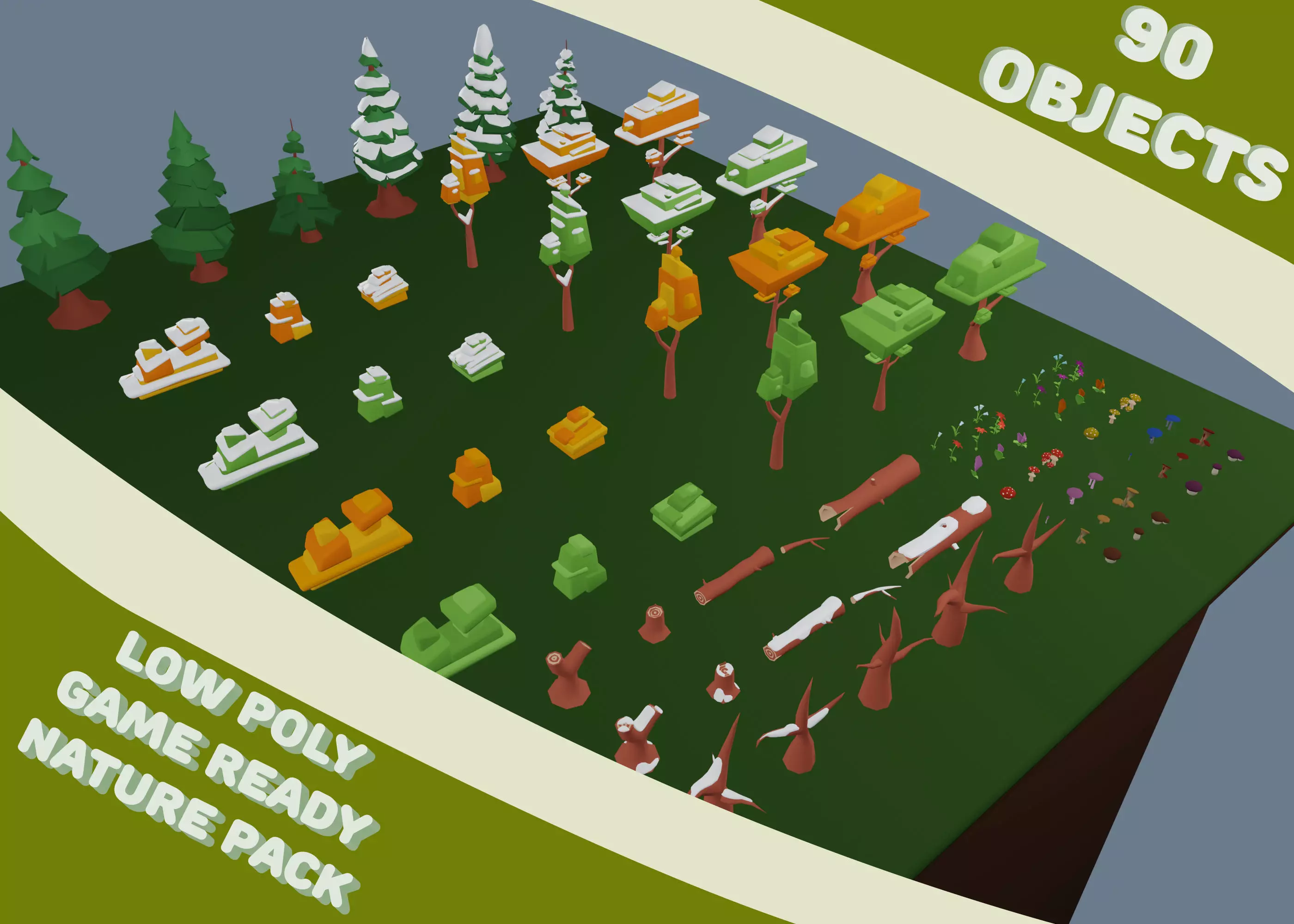 3D model Low Poly Game Ready Nature Pack VR / AR / low-poly | CGTrader