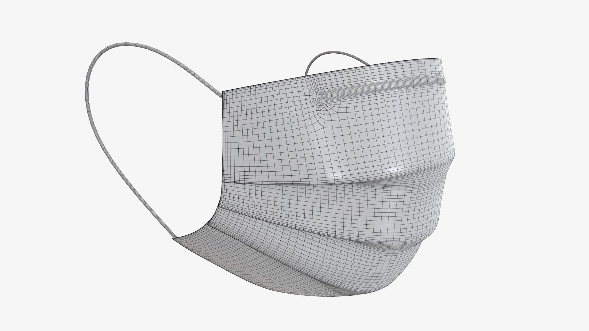 Medical surgical face mask 3D model_5