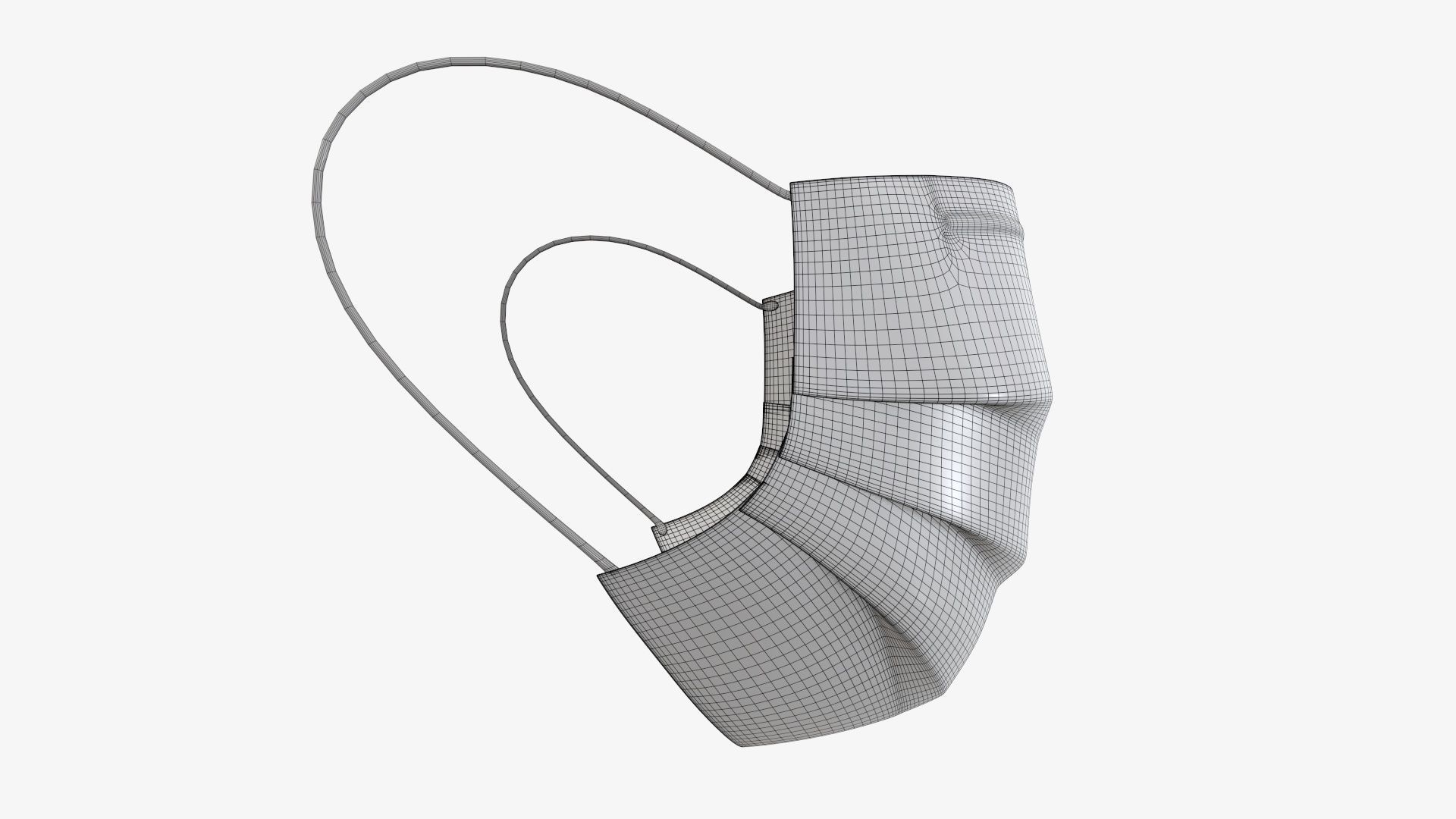 Medical surgical face mask 3D model_6