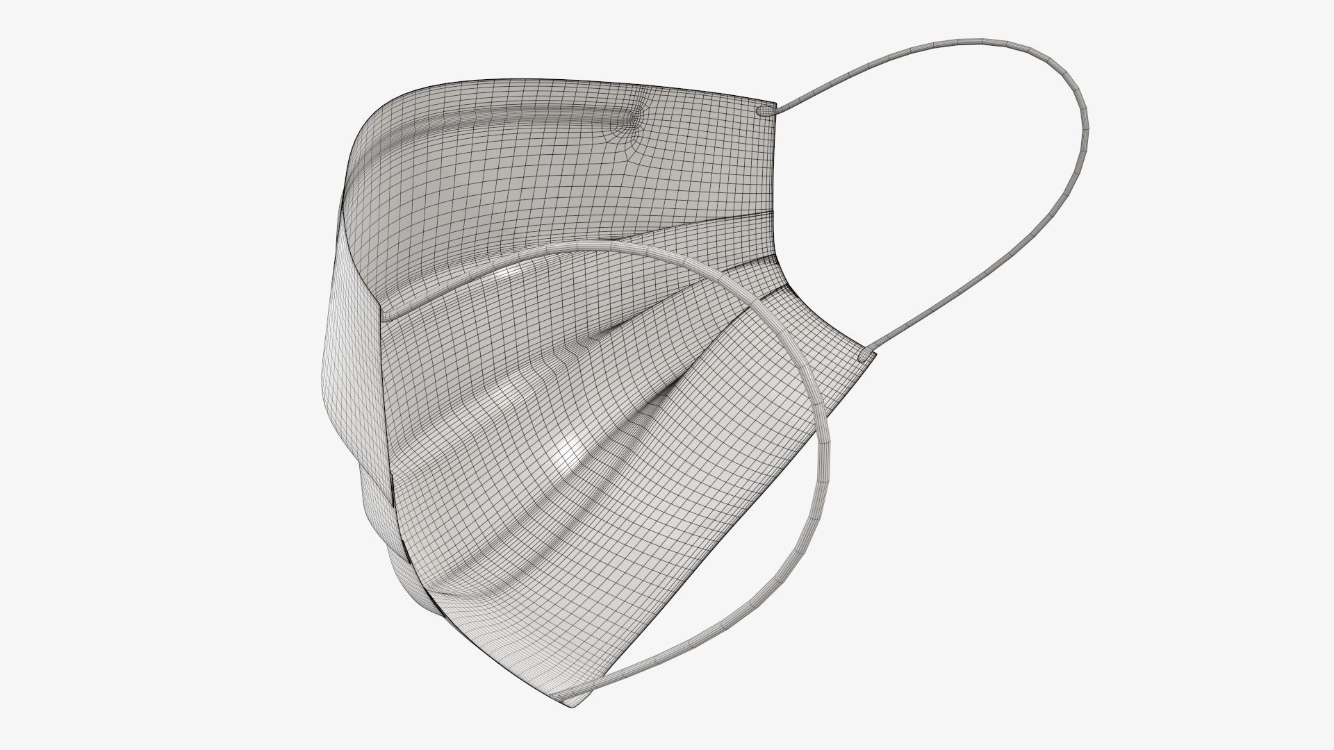 Medical surgical face mask 3D model_7