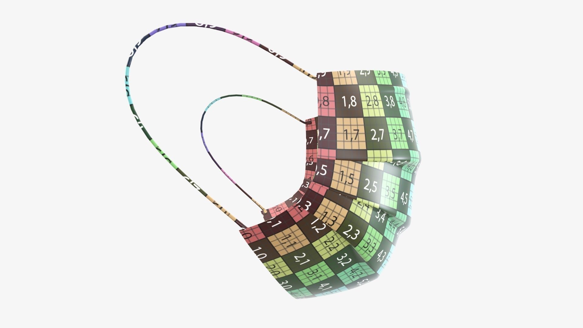 Medical surgical face mask 3D model_10