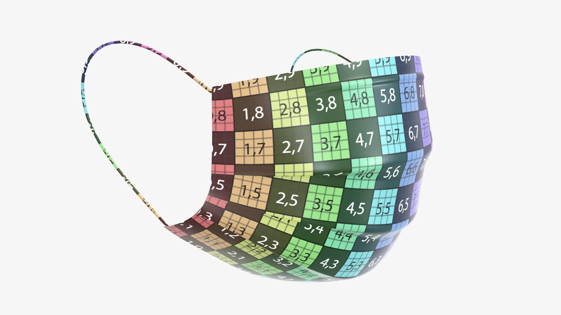 Medical surgical face mask 3D model_9