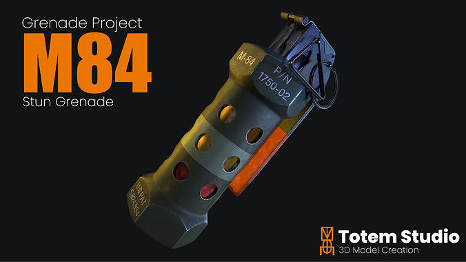 M84 Stun Grenade Low-poly 3D model