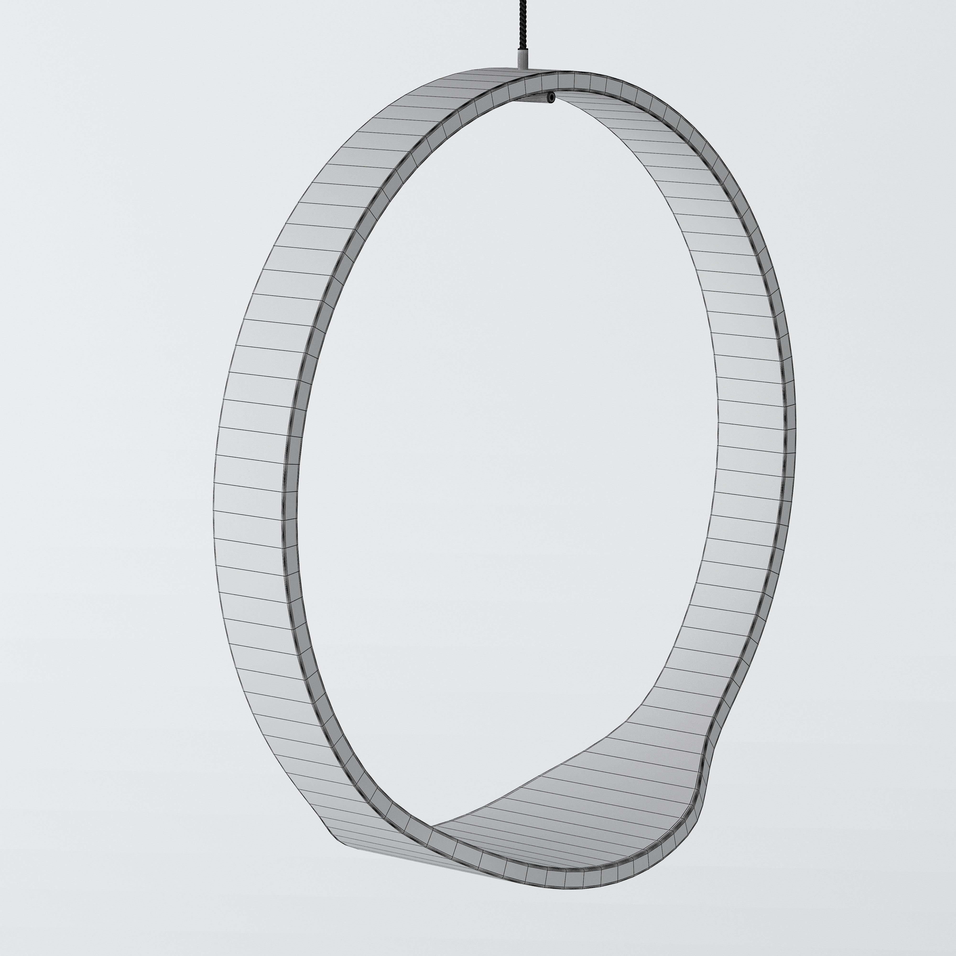 Wooden Circle Indoor Swing 3D model_4