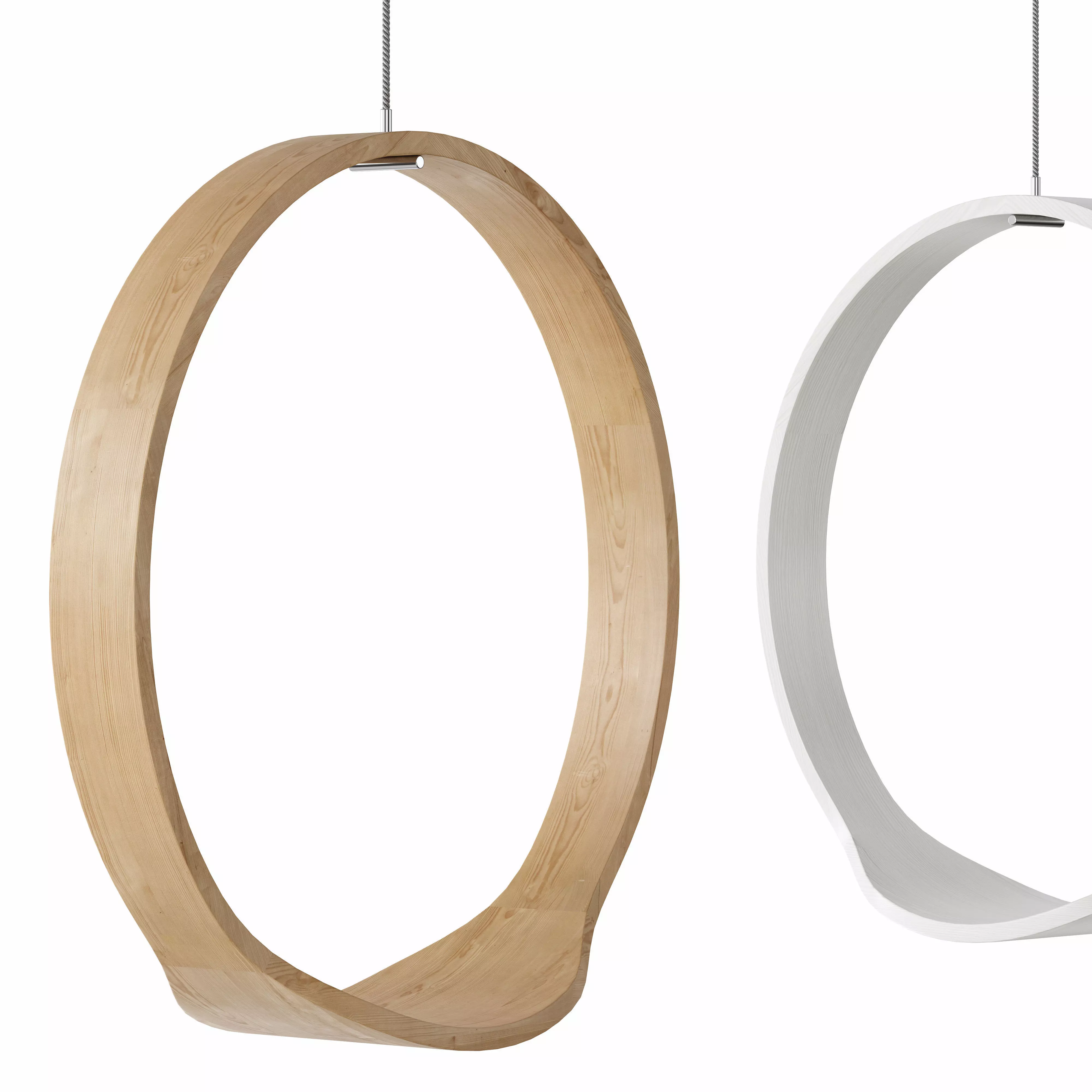 Wooden Circle Indoor Swing 3D model_0