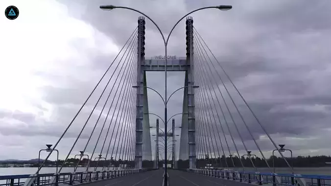 Cable Stayed Bridge 3D model