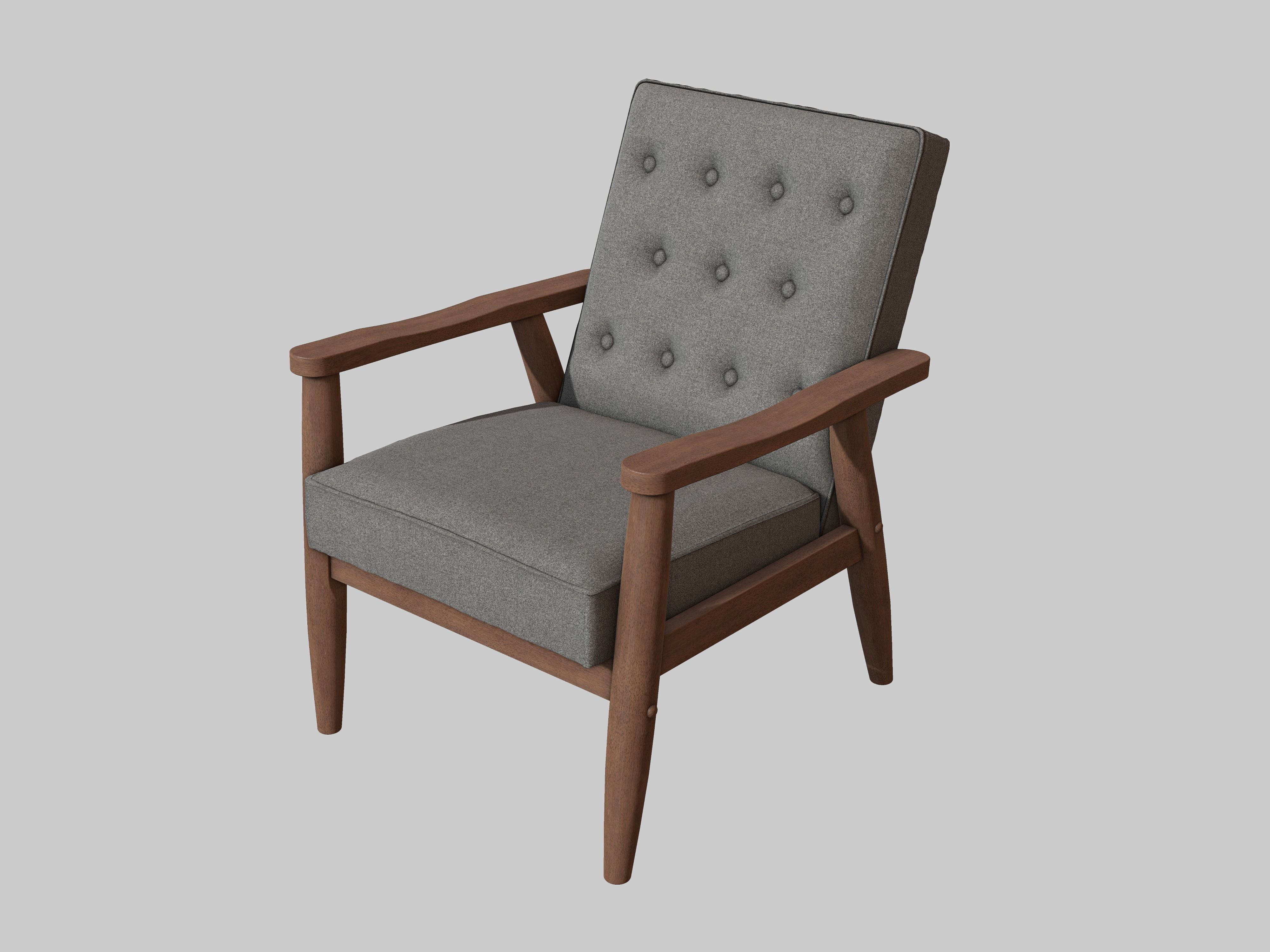 Baxton Studio Chair 3D model_2