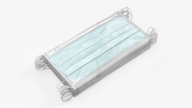 Medical protective mask pack 3D model