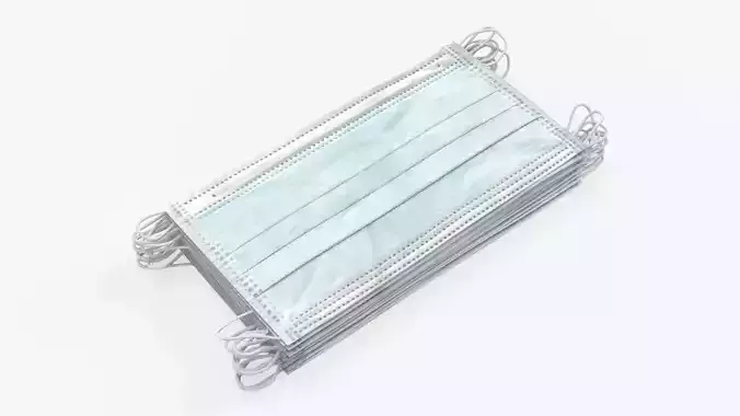 Medical protective mask pack 3D model