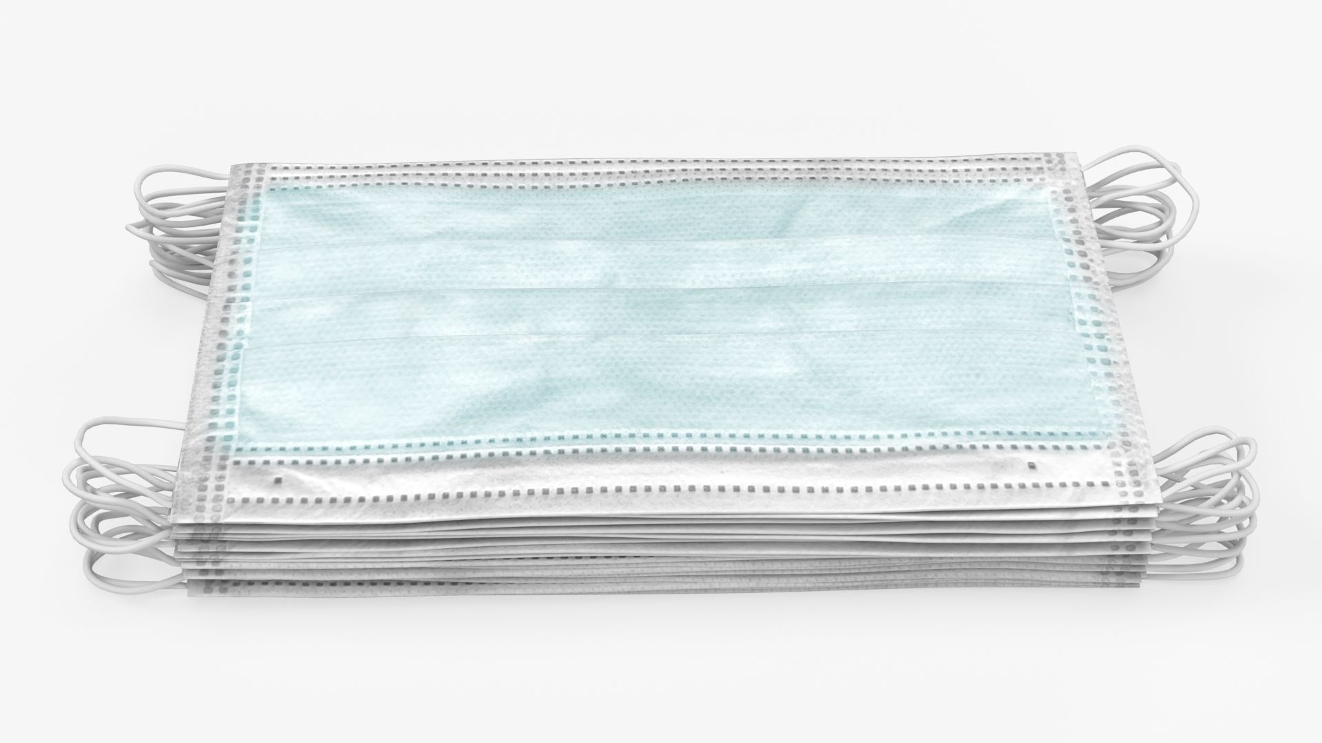 Medical protective mask pack 3D model_2