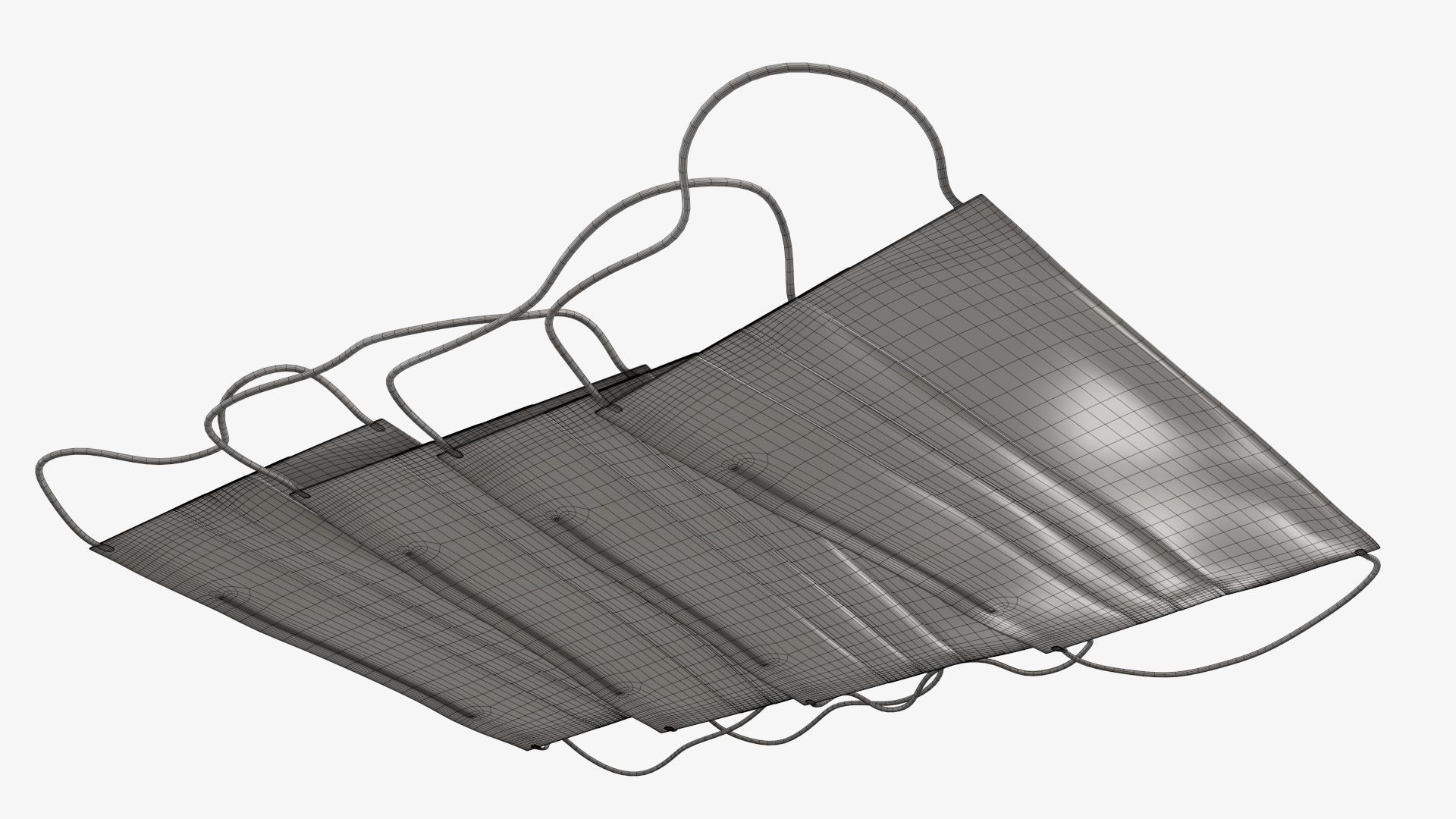 Medical protective masks on ground 3D model_8