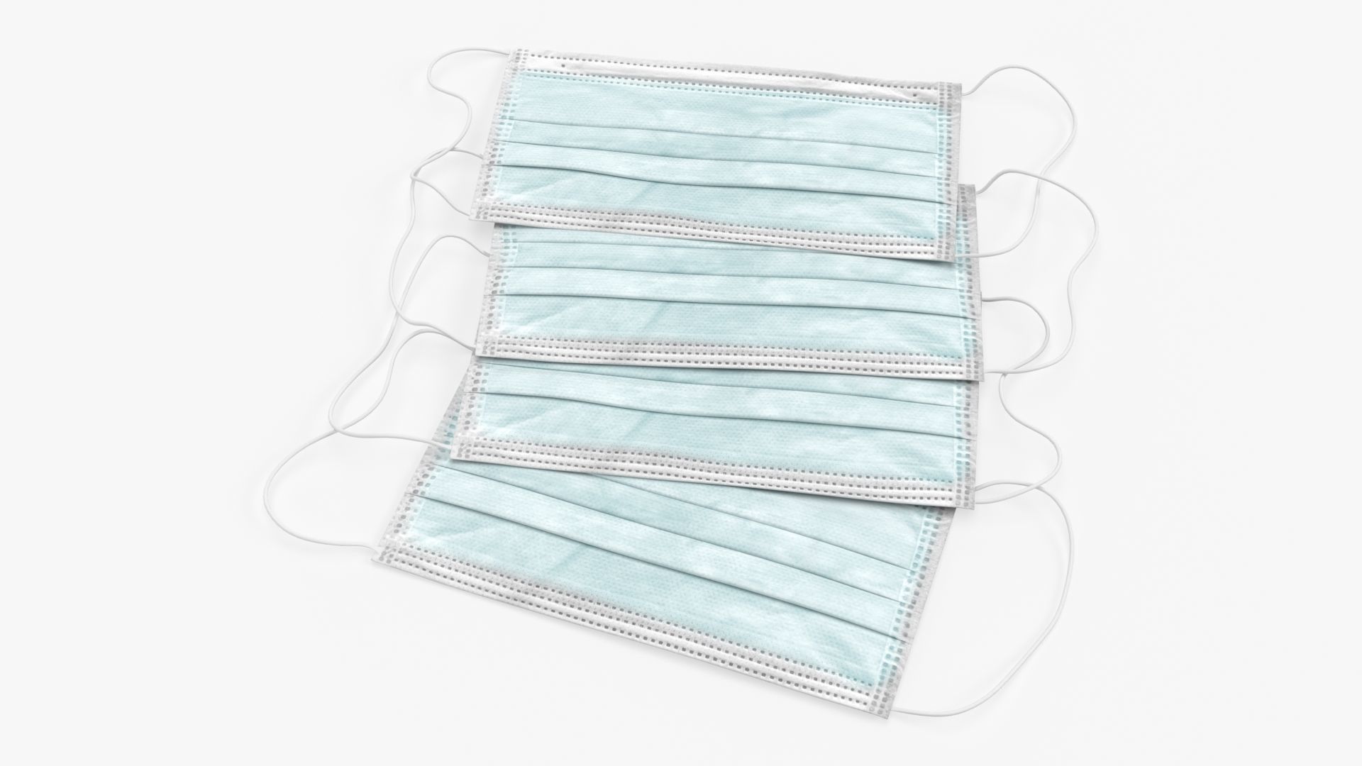 Medical protective masks on ground 3D model_1