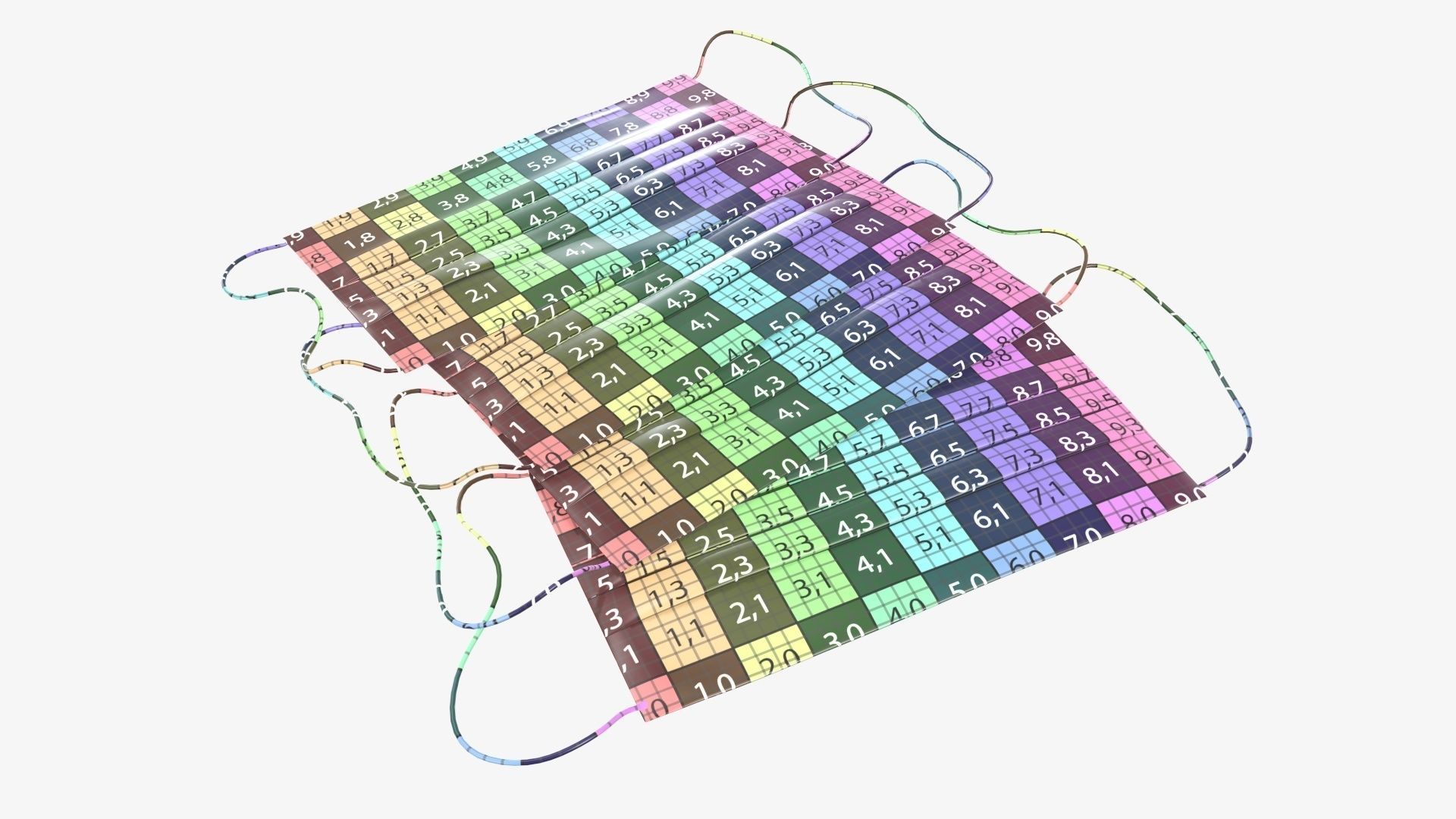 Medical protective masks on ground 3D model_9