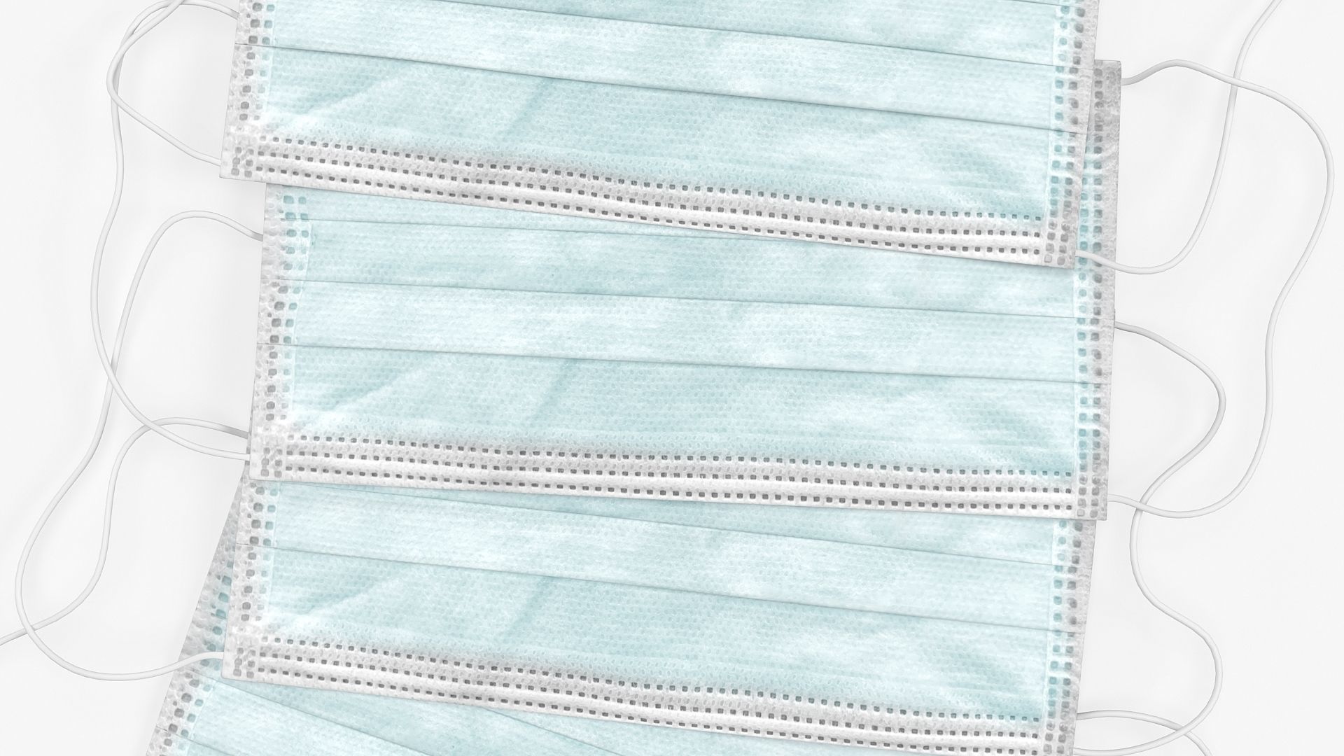 Medical protective masks on ground 3D model_4