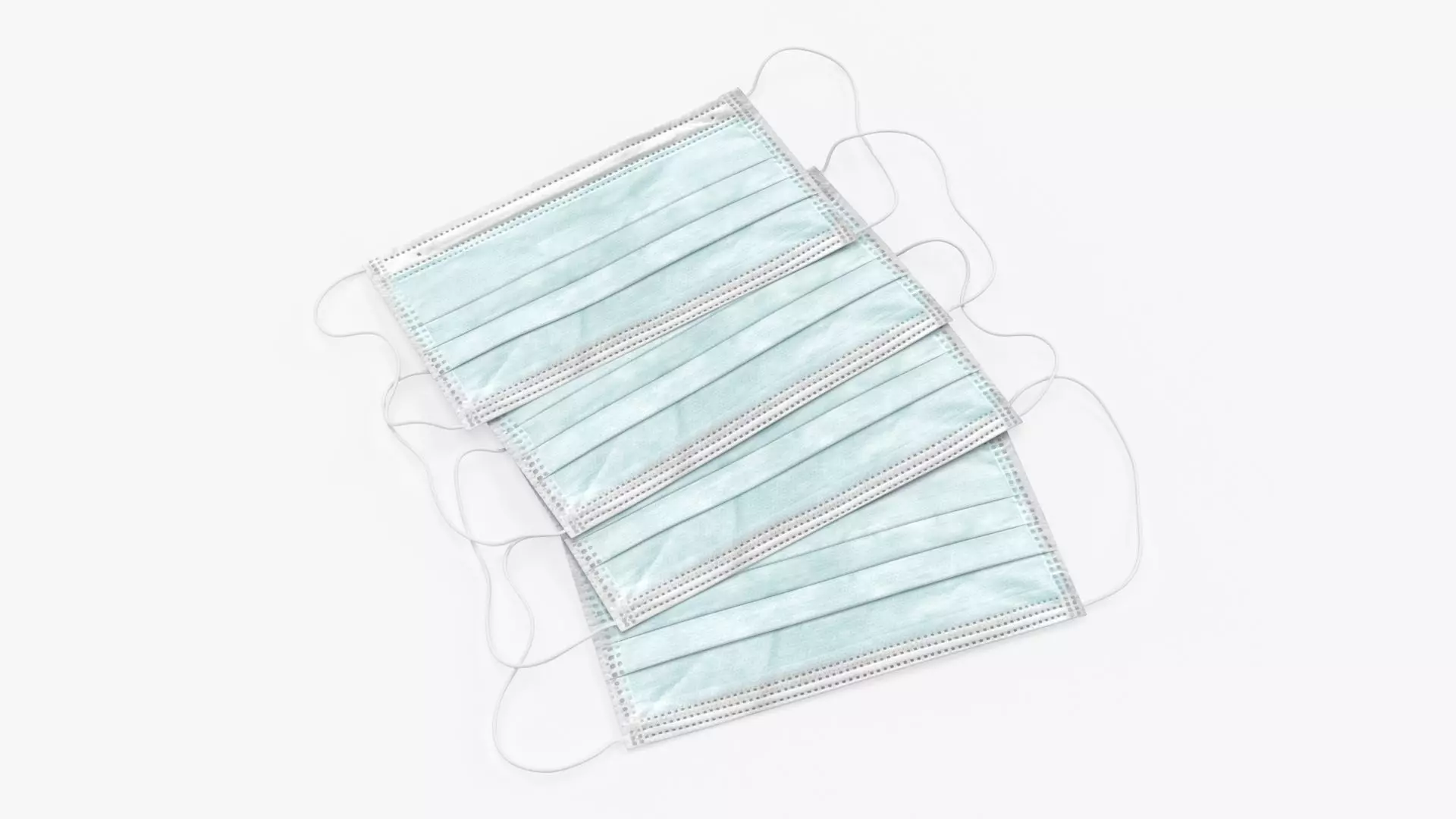 Medical protective masks on ground 3D model_0