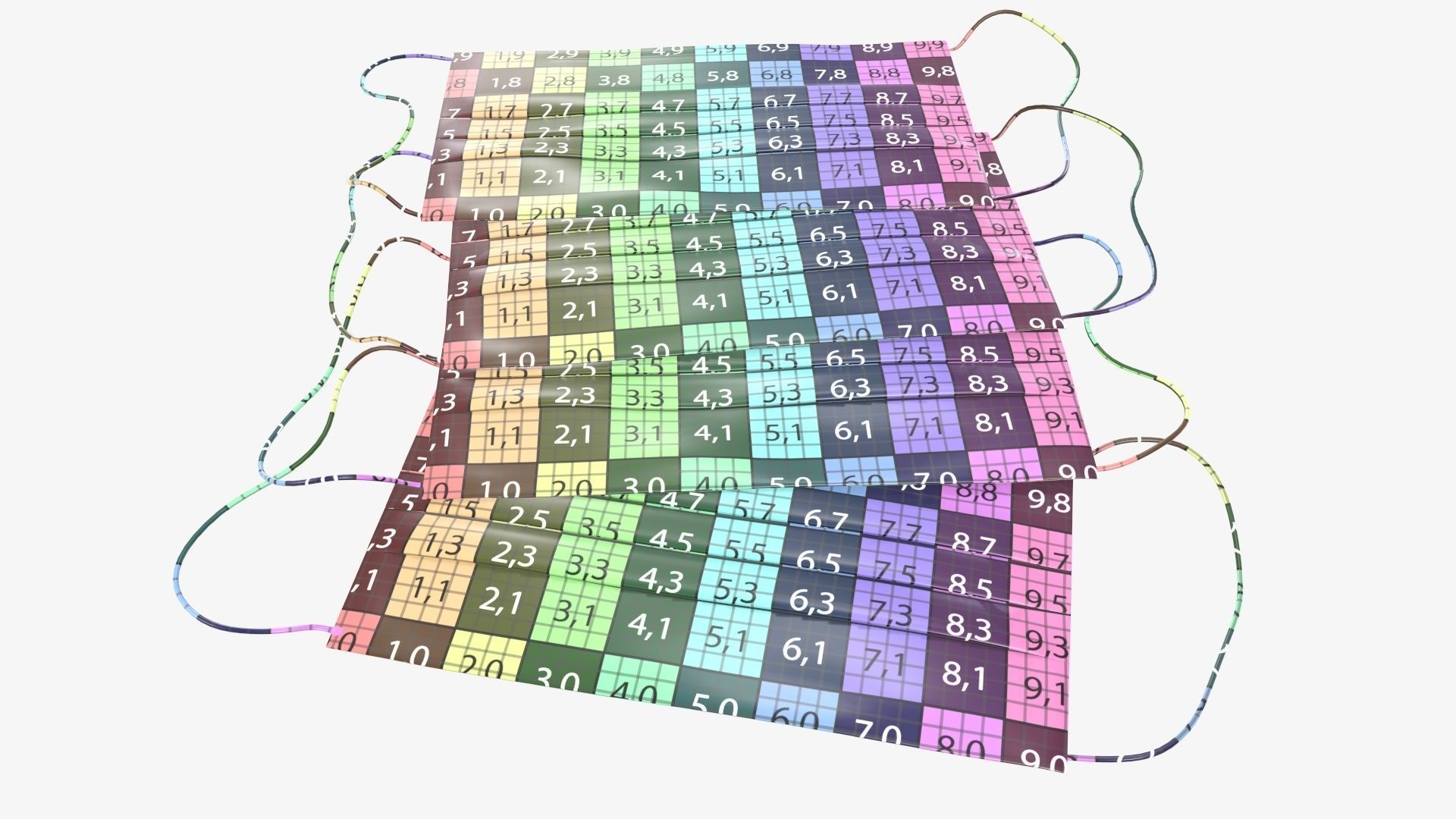 Medical protective masks on ground 3D model_10