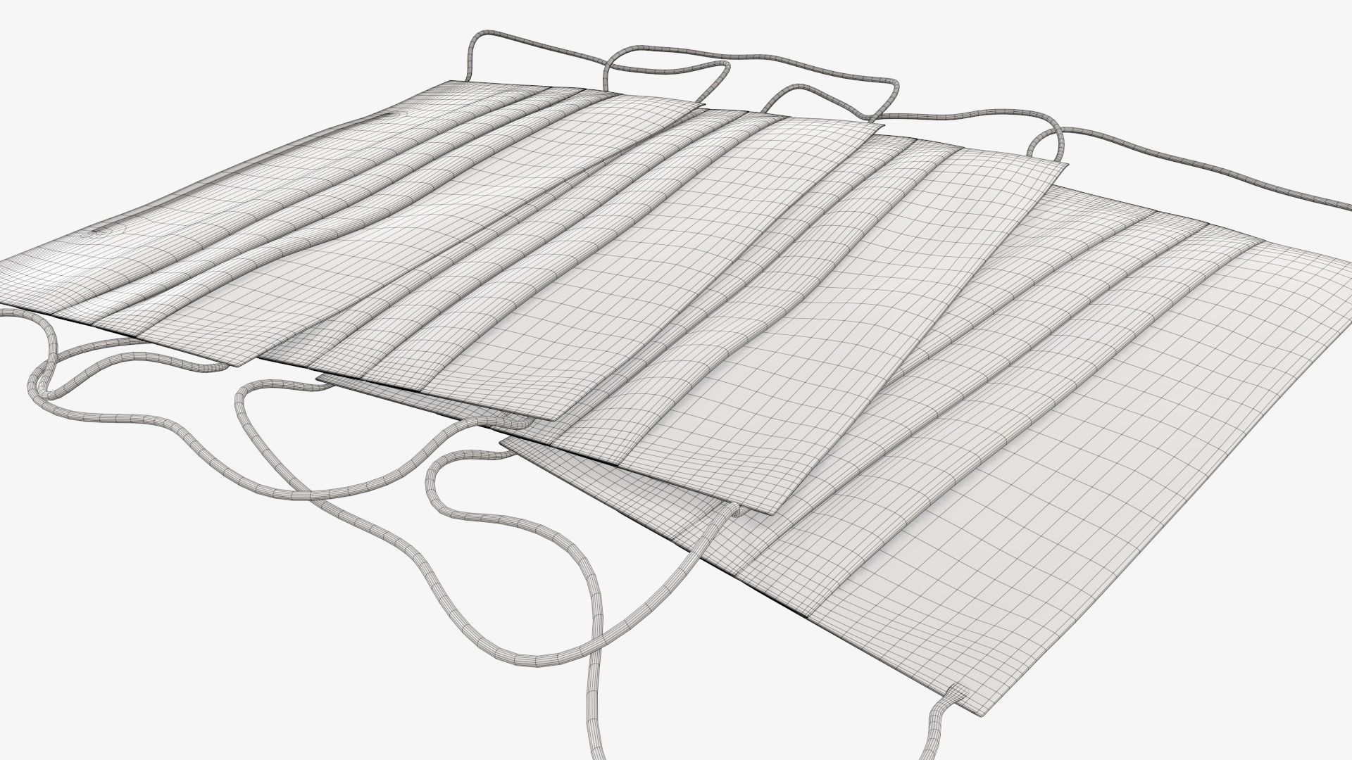 Medical protective masks on ground 3D model_7