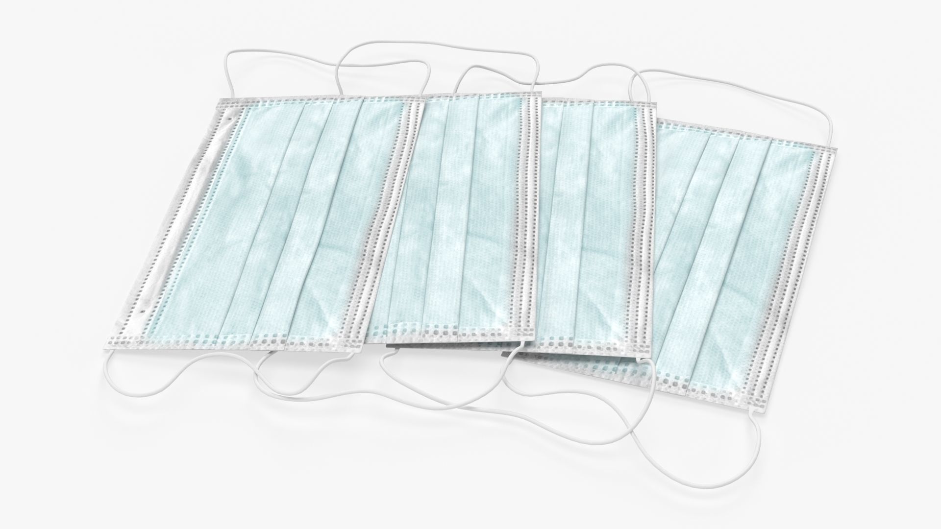 Medical protective masks on ground 3D model_3