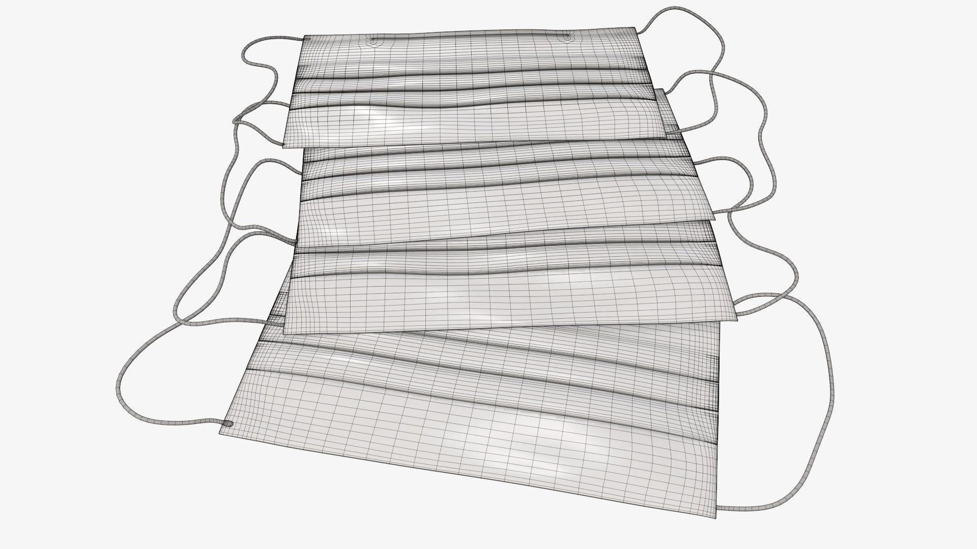 Medical protective masks on ground 3D model_6