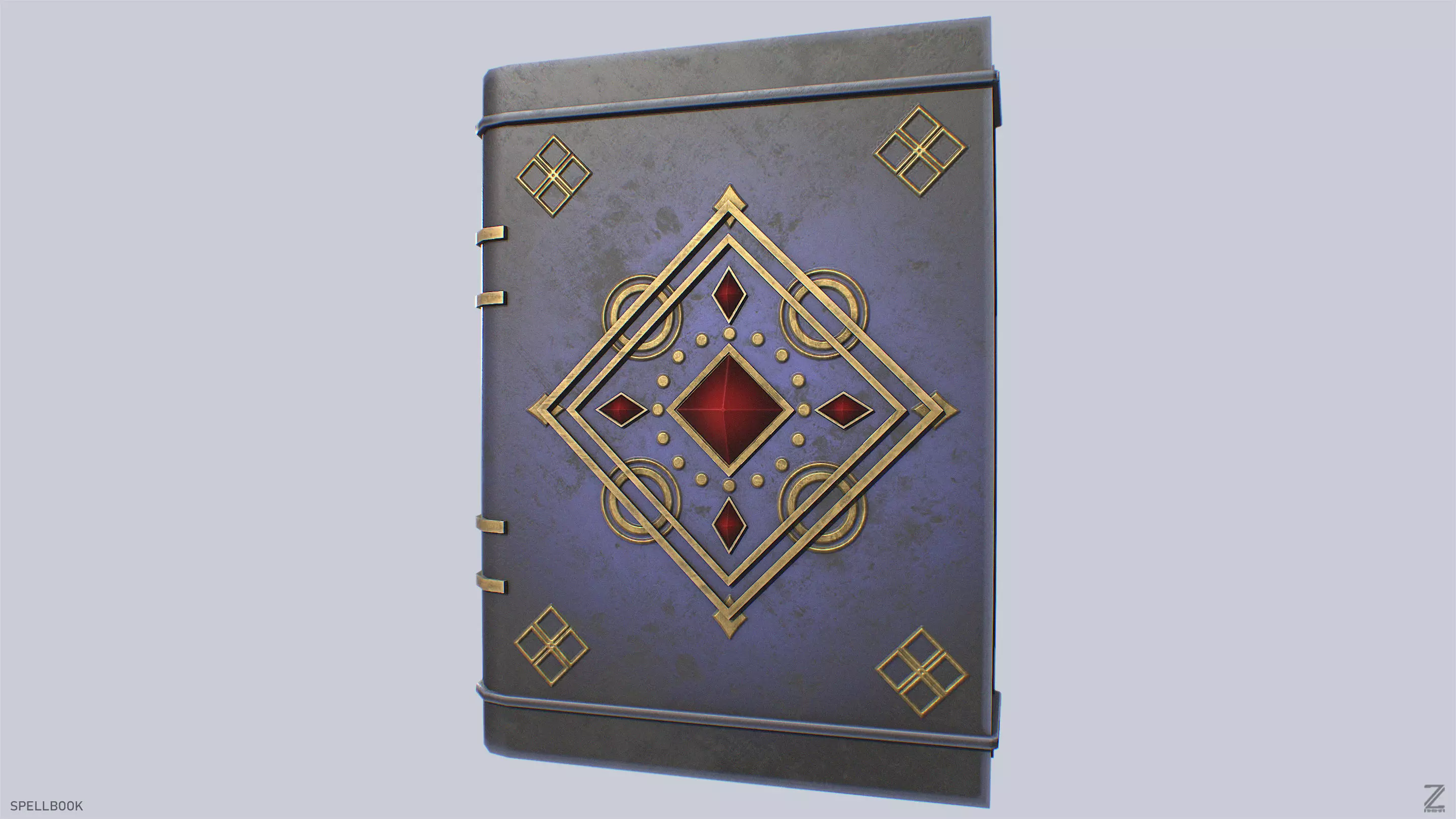 Spellbook Low-poly 3D model_2