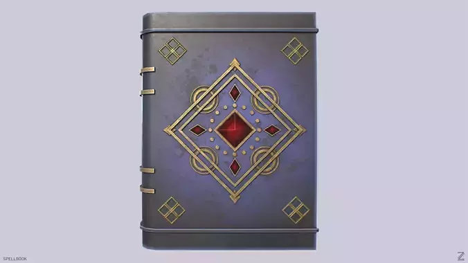 Spellbook Low-poly 3D model