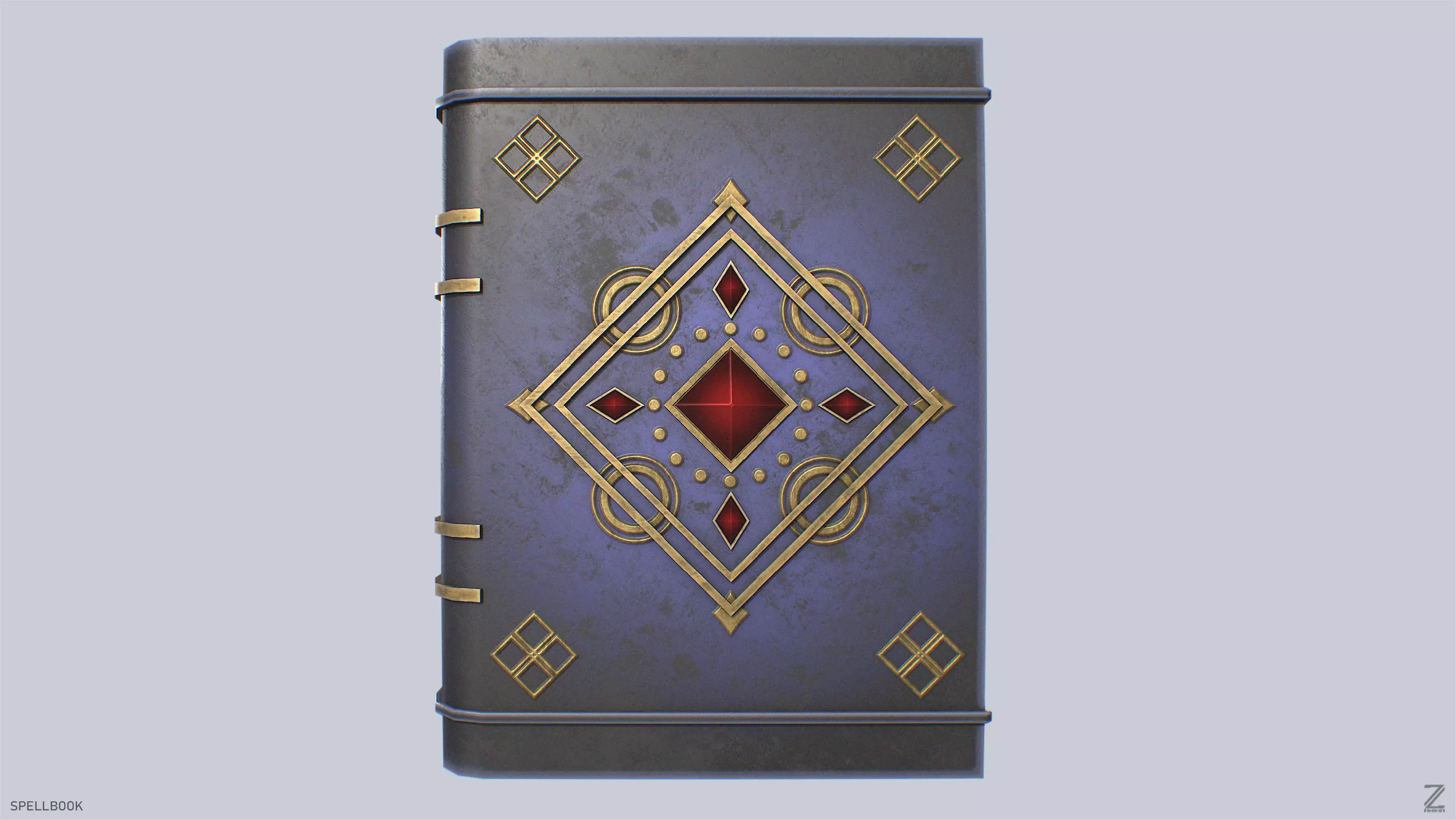 Spellbook Low-poly 3D model_0