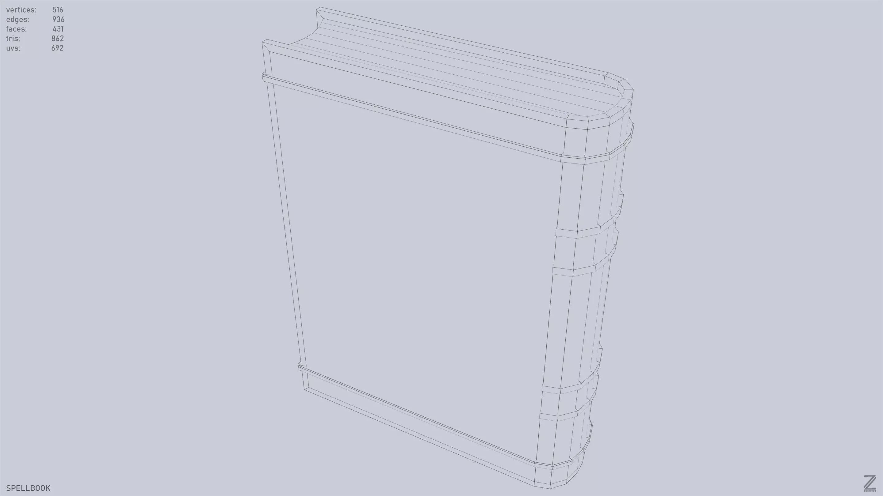 Spellbook Low-poly 3D model_12