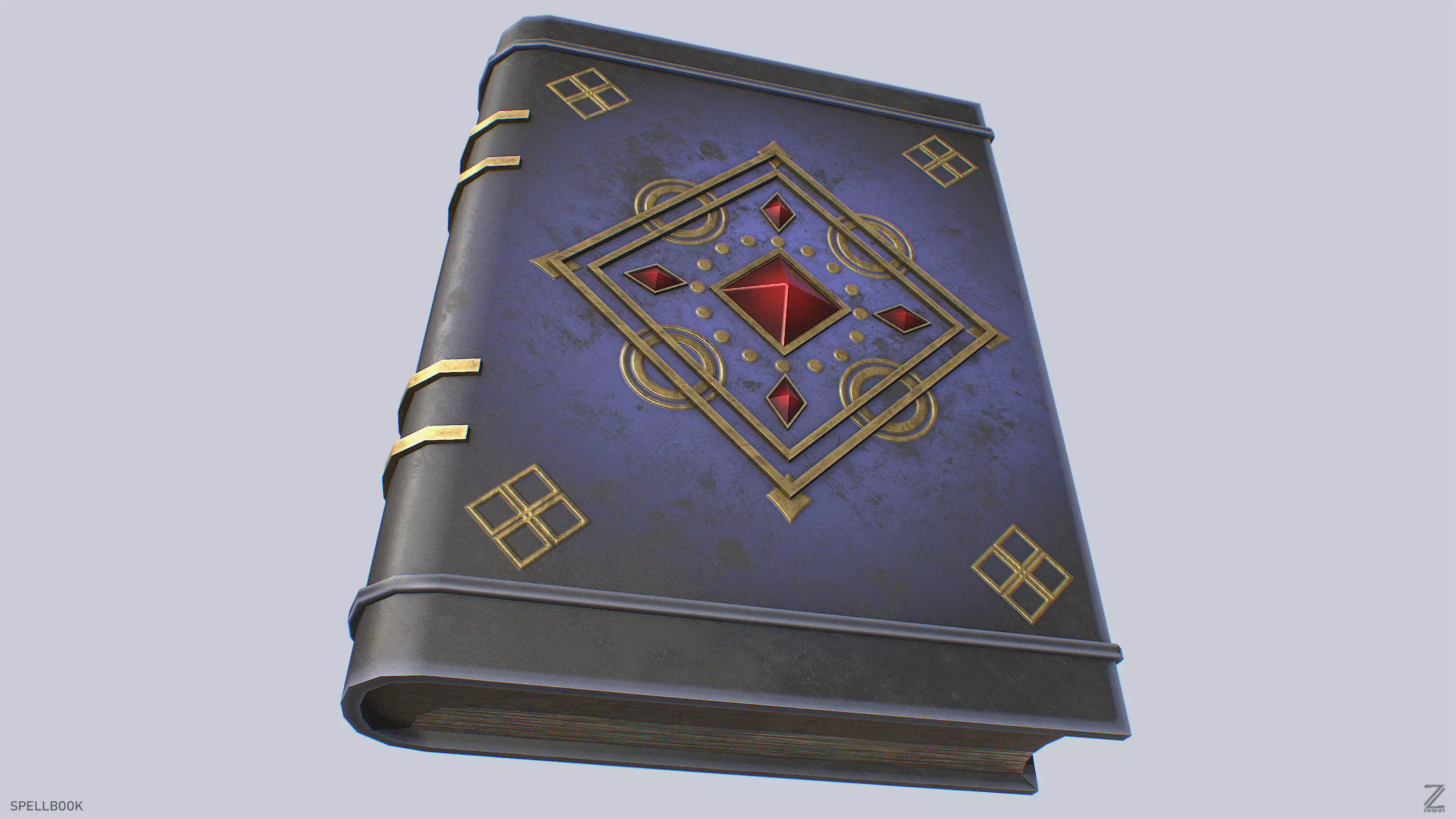 Spellbook Low-poly 3D model_7