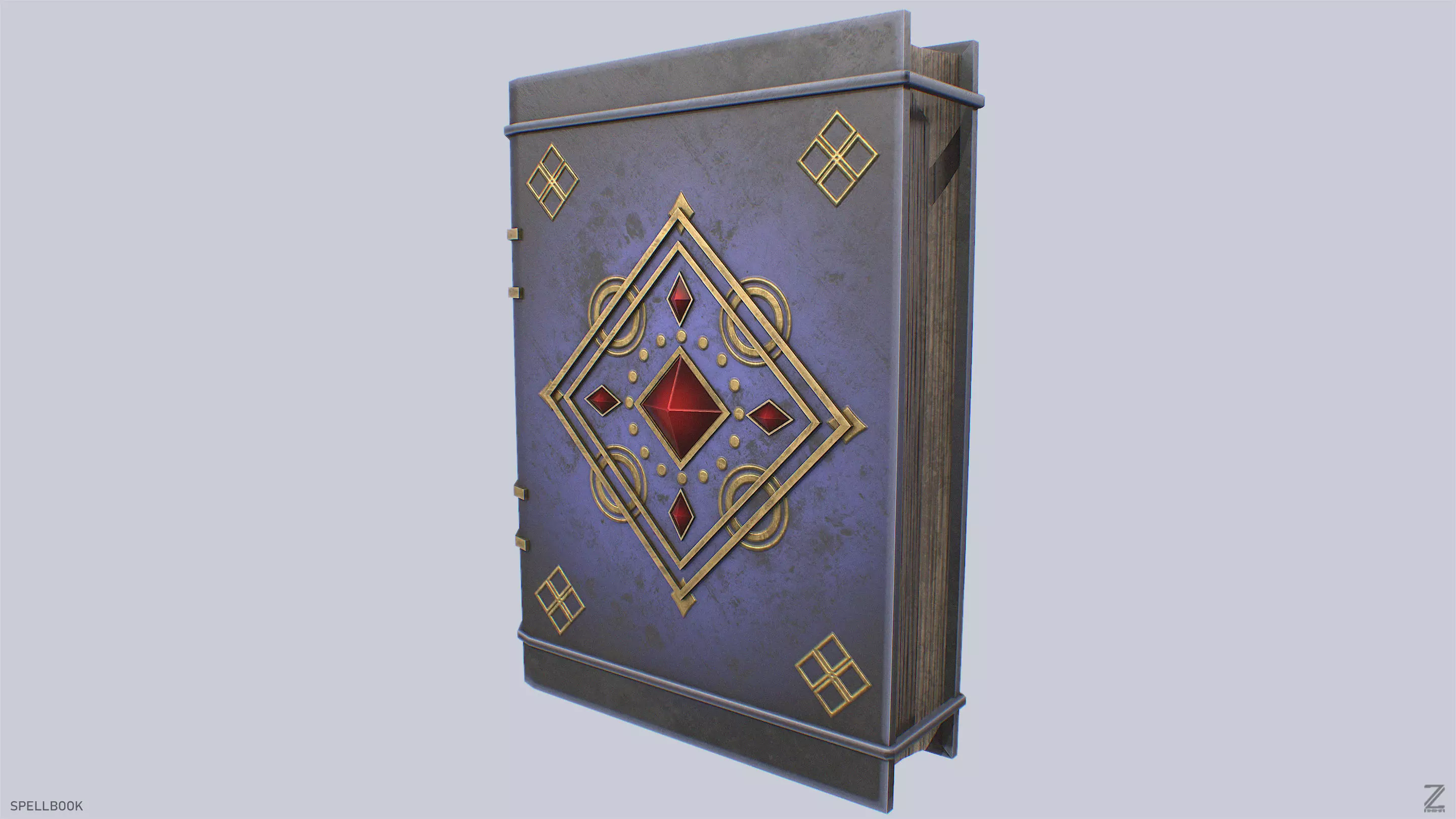 Spellbook Low-poly 3D model_4
