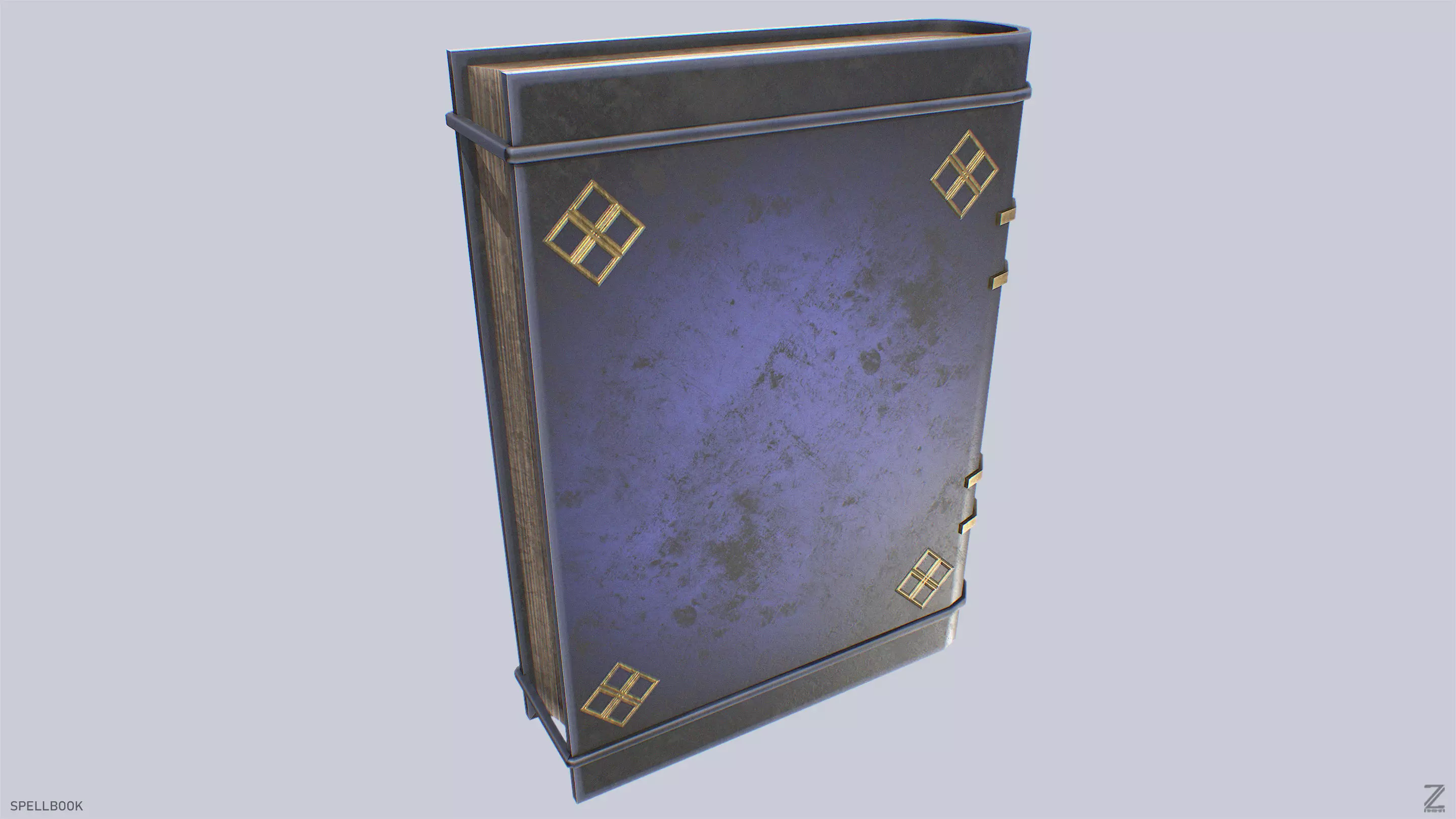 Spellbook Low-poly 3D model_6